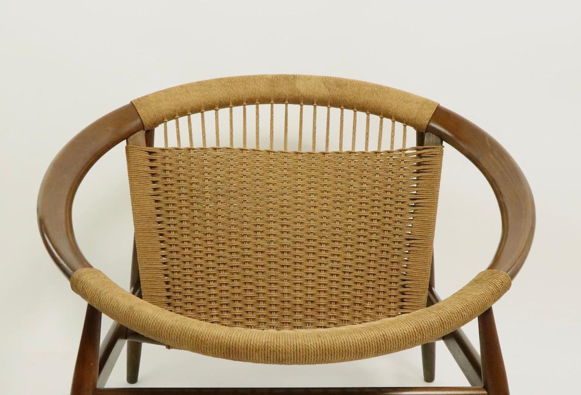 Cord Iconic Danish Modern Ringstol Chair by Illum Wikkelso