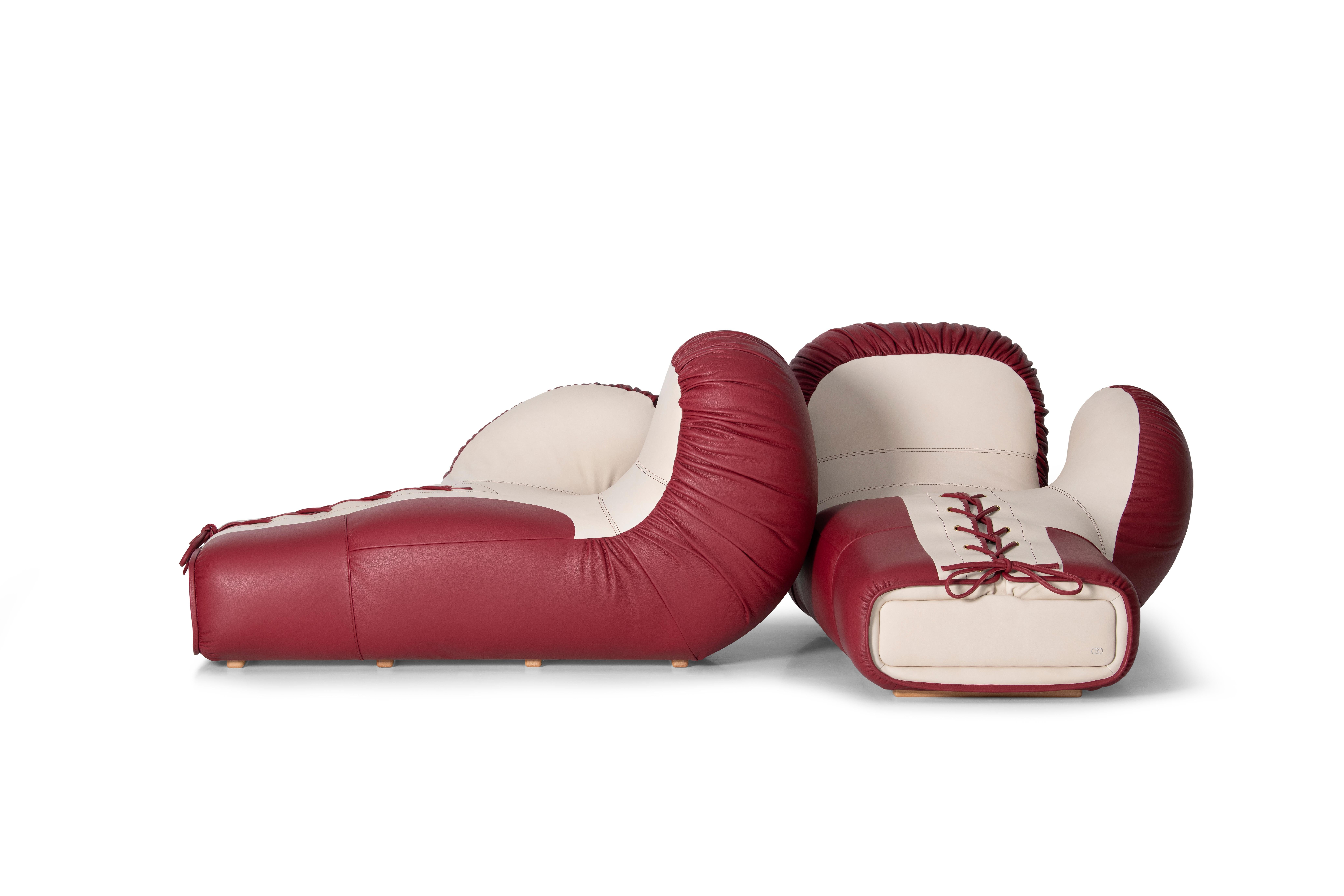 Cuir Canapé ou chaise longue emblématique De Sede Boxing Glove DS-2878/10 version droite en vente