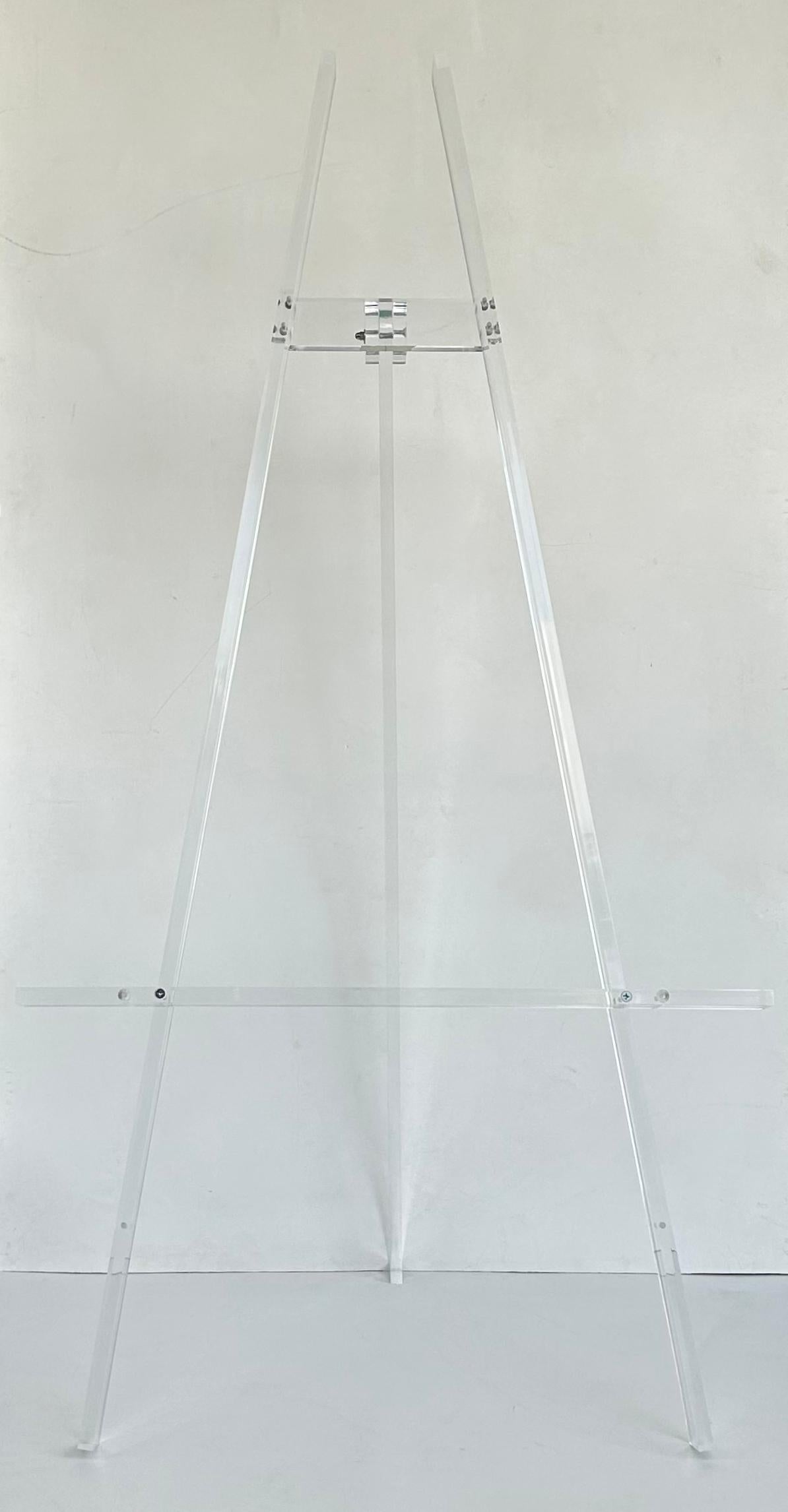 American Iconic Design Gallery Custom Made Folding Lucite Easel in the Mid-Century Style For Sale