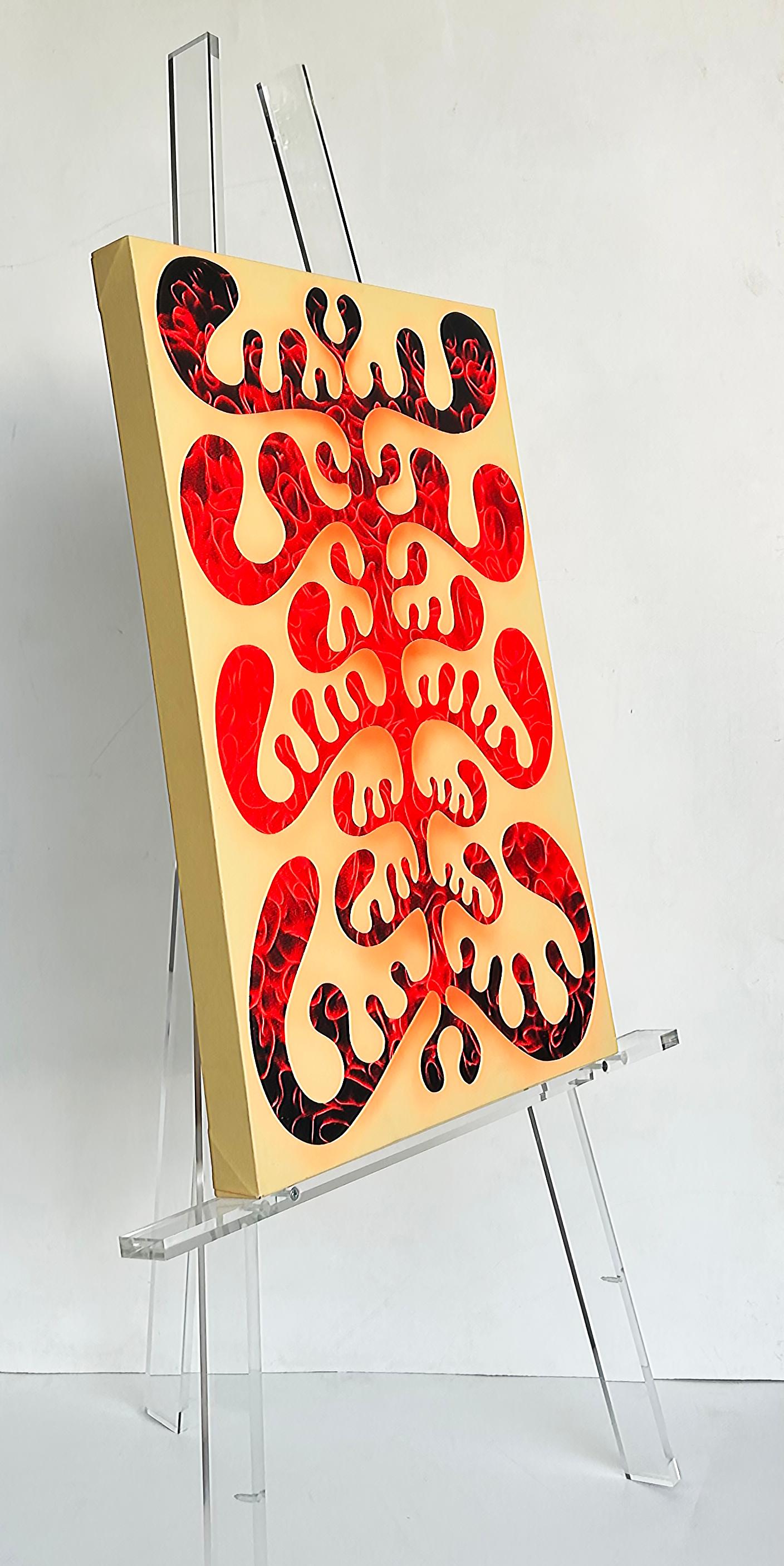 Contemporary Iconic Design Gallery Custom Made Folding Lucite Easel in the Mid-Century Style For Sale
