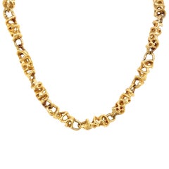 Collier à maillons abstraits en or 18 carats du designer emblématique Ed Wiener