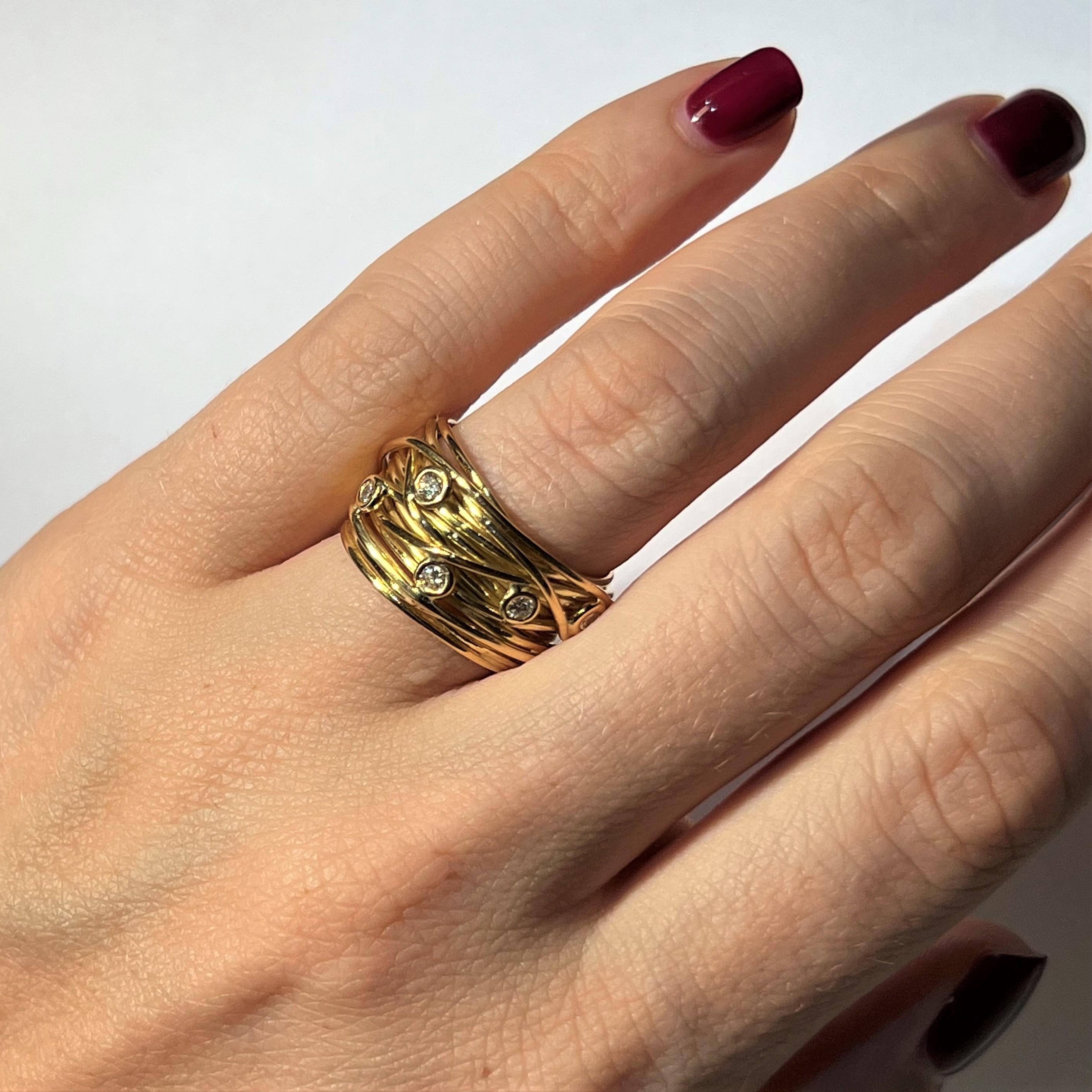 Ikonischer Diamant-Vogelnest-Ring von Devon aus 18 Karat Gelbgold im Angebot 5