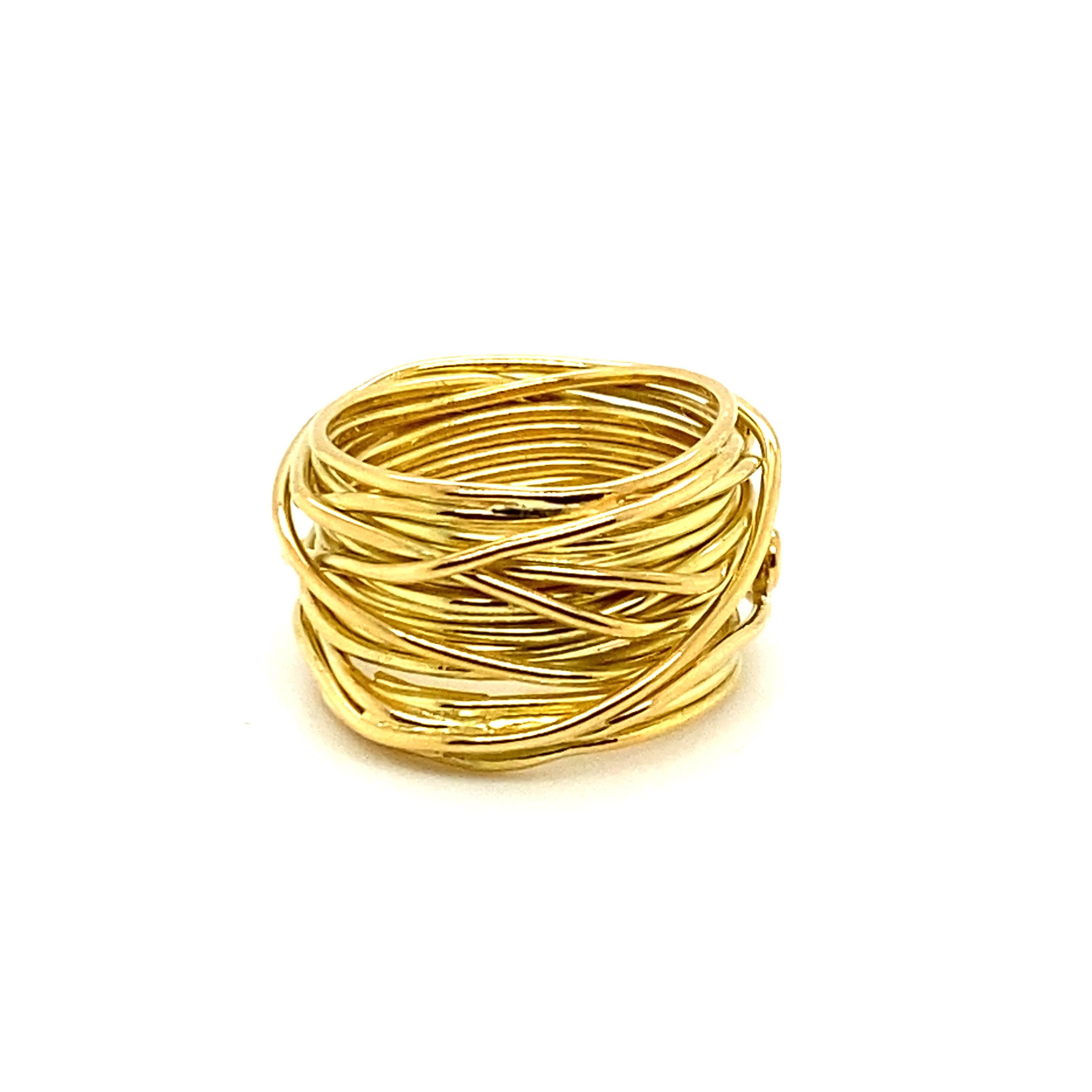Ikonischer Diamant-Vogelnest-Ring von Devon aus 18 Karat Gelbgold im Zustand „Gut“ im Angebot in Lucerne, CH
