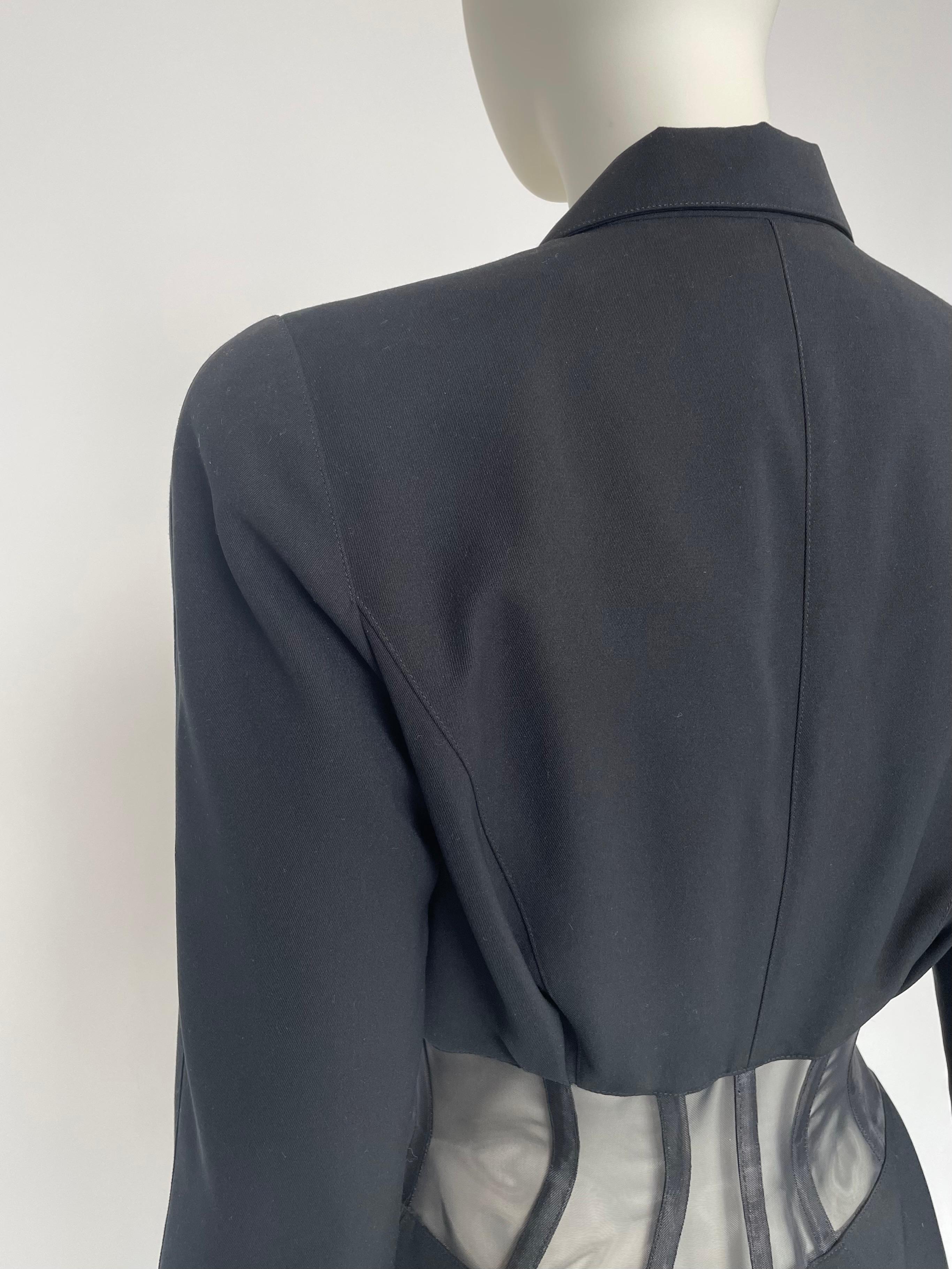 Iconic Documented Thierry Mugler Runway Sheer Boned Corset Skirt Suit, SS1995 For Sale 3