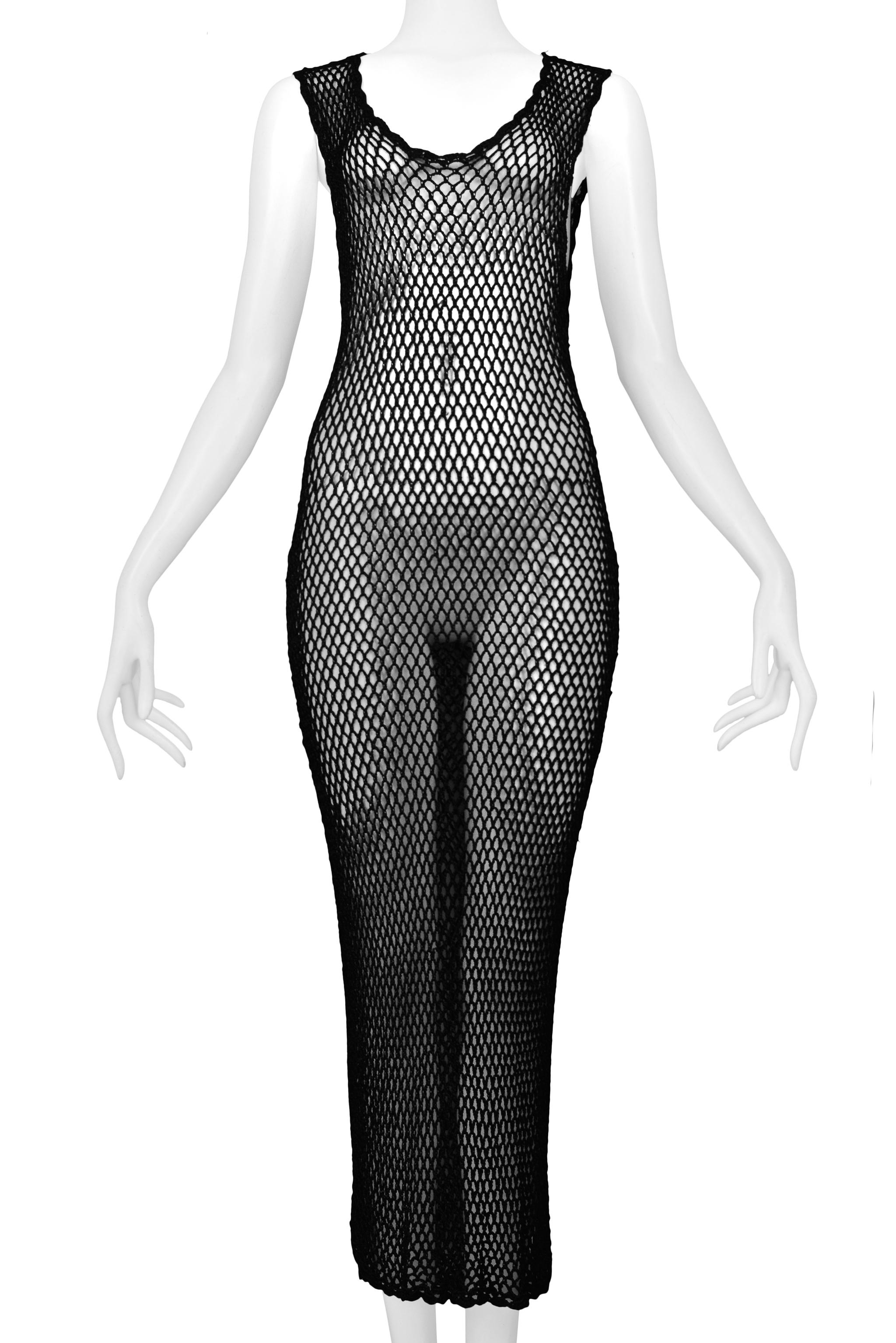long fishnet dress