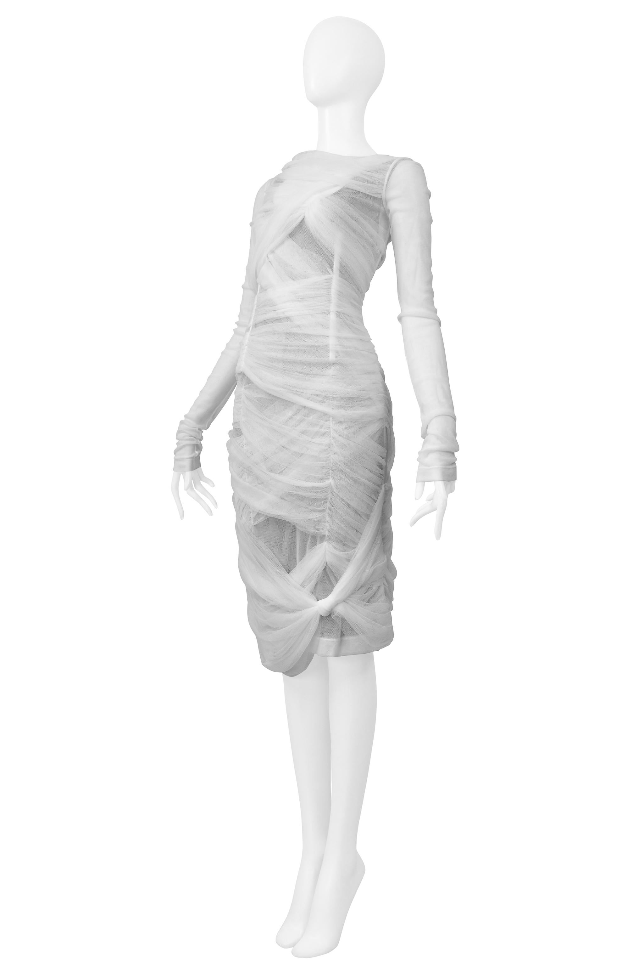 Women's Iconic Dolce & Gabbana White Mesh Sheer Mummy Dress For Sale