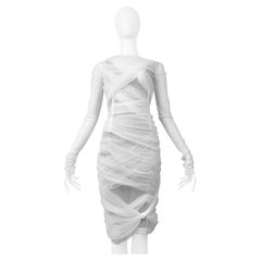 Iconic Dolce & Gabbana White Mesh Sheer Mummy Dress