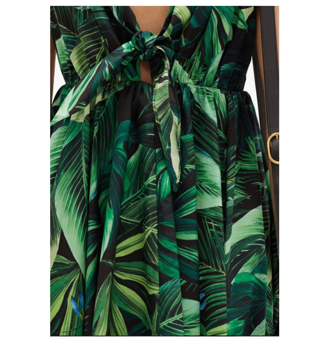 Black Iconic Dolce & Gabbana’s green Sicilian jungle dress For Sale