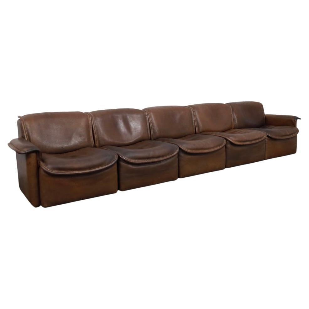 Iconic DS-12 Modular Leather Sofa by De Sede, Switzerland, 1970s For Sale