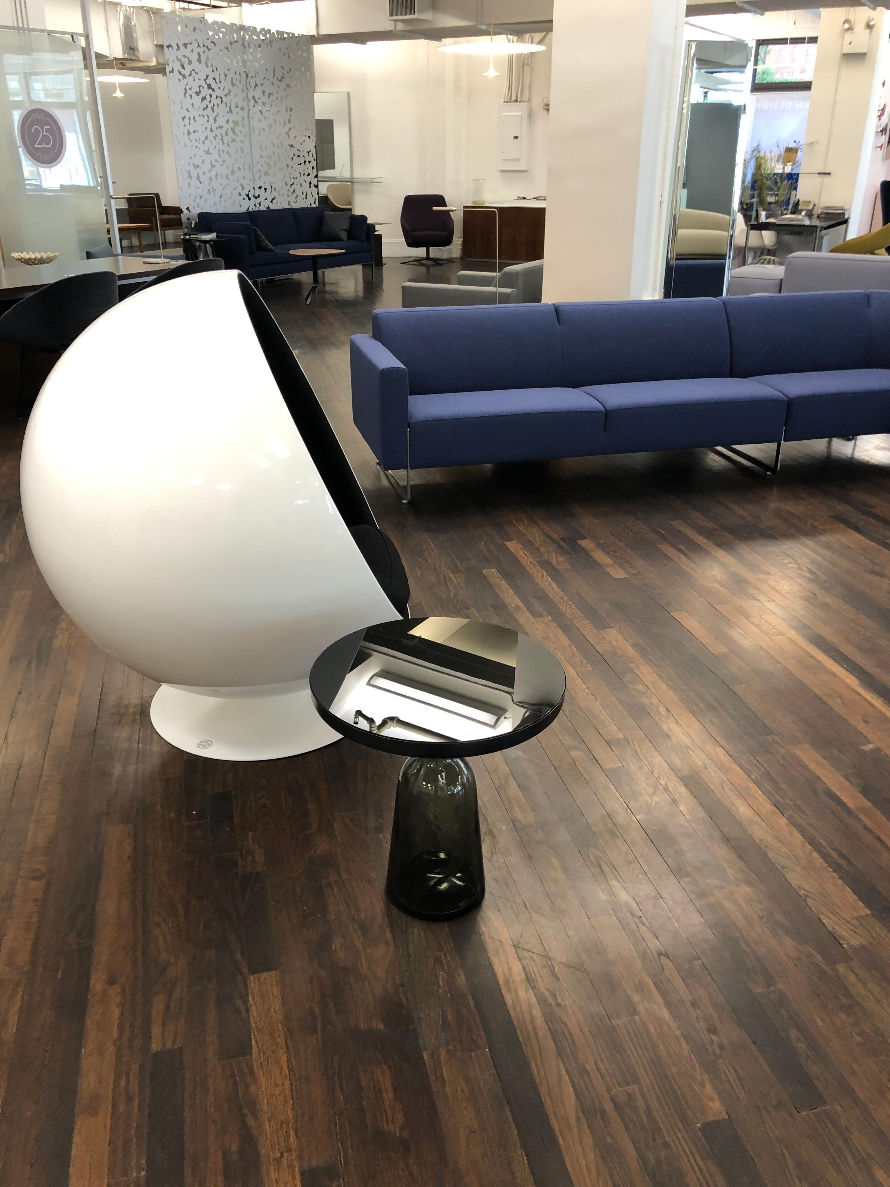 Iconic Eero Aarnio Black and White Swivel Ball Lounge Chair - In Stock In Excellent Condition In New York, NY