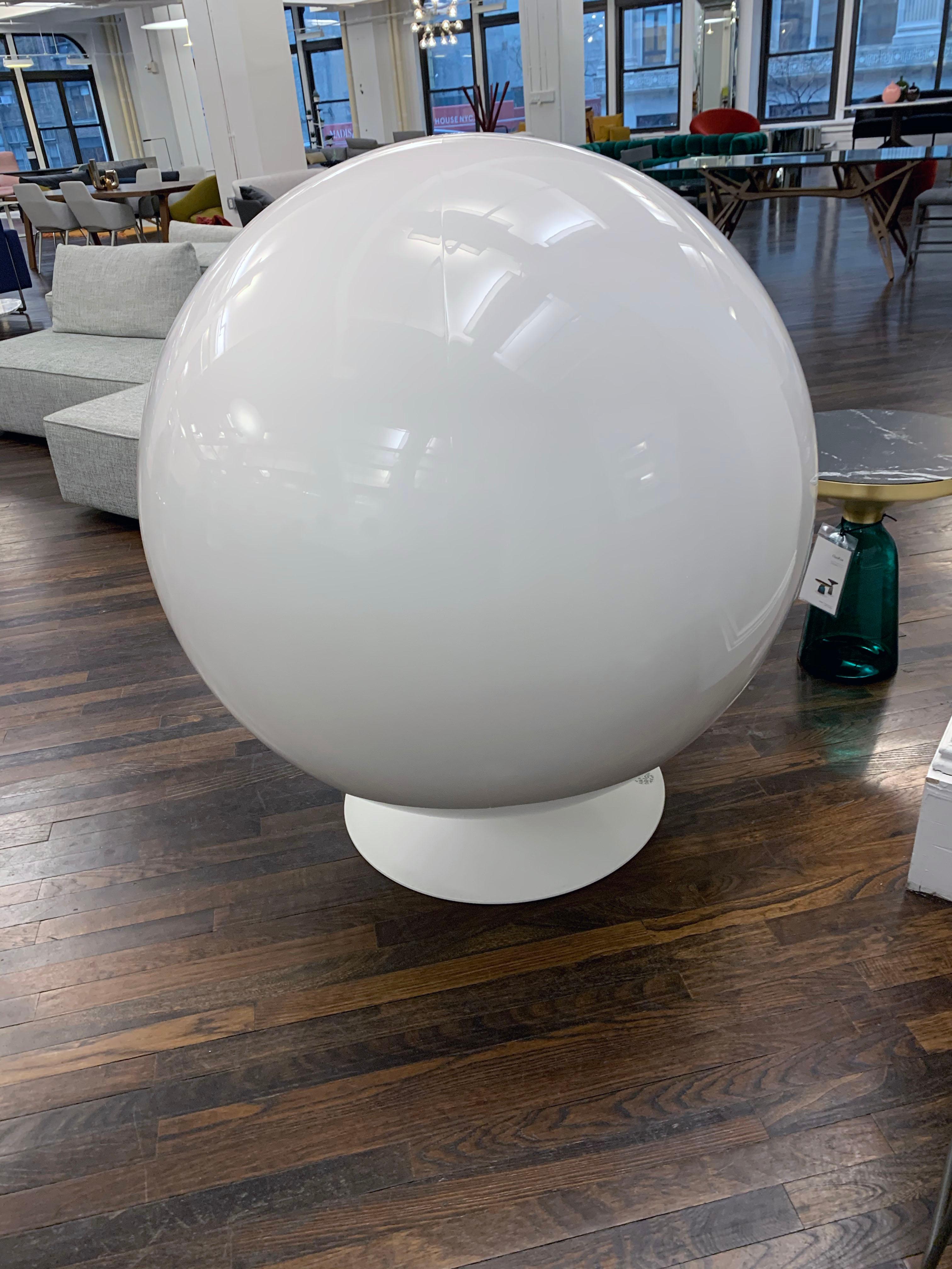 Iconic Eero Aarnio Black and White Swivel Ball Lounge Chair - In Stock 2