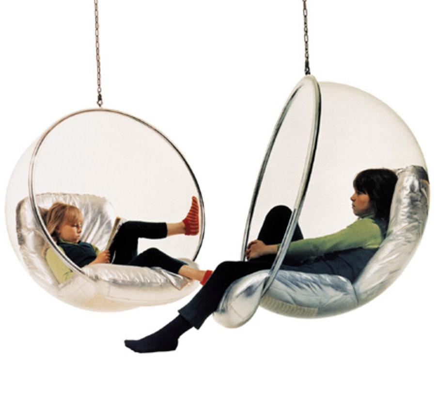 Ikonischer Eero Aarnio Bubble Chair aus schwarzem Leder (Finnisch) im Angebot