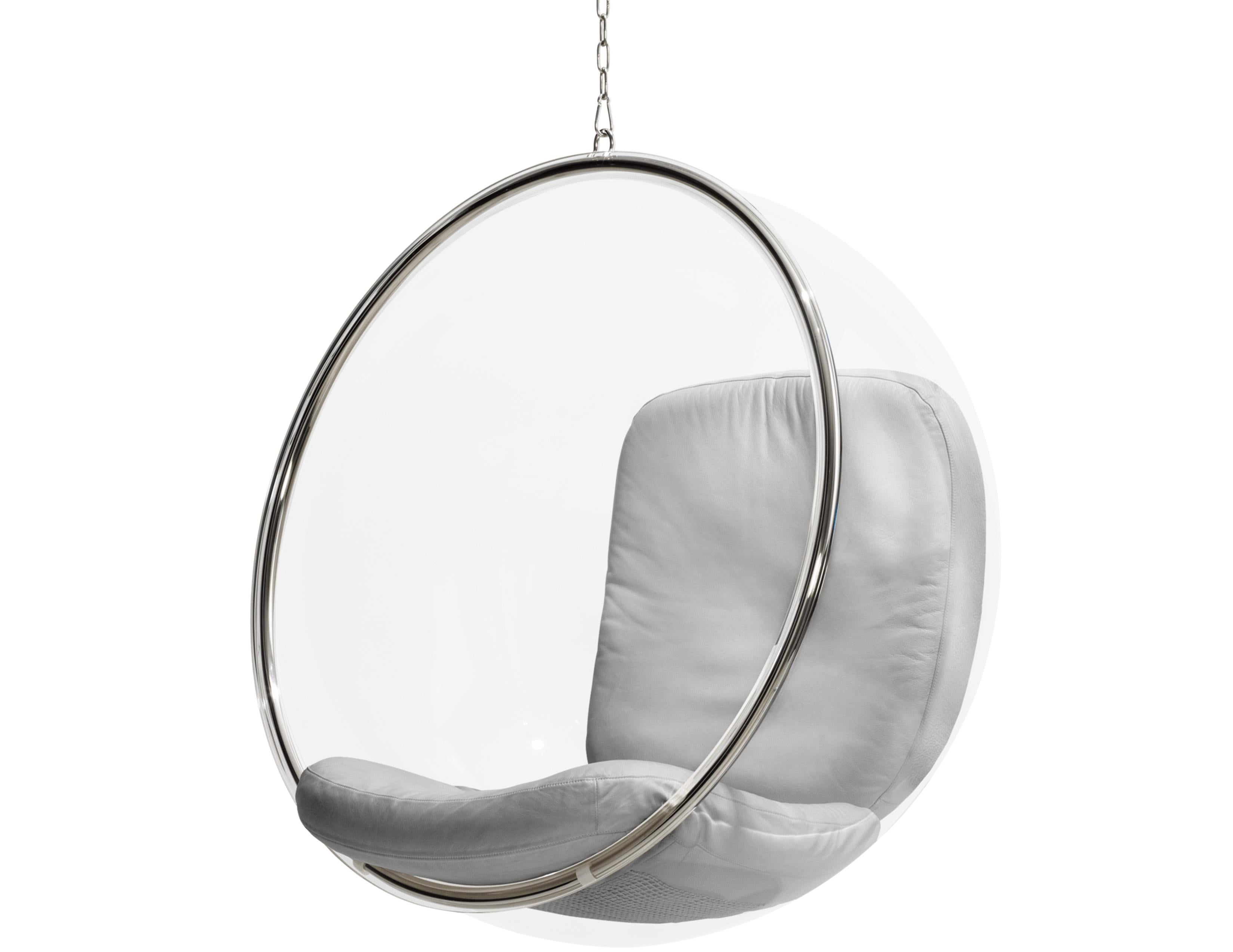 Ikonischer Eero Aarnio Bubble Chair aus schwarzem Leder im Angebot 1