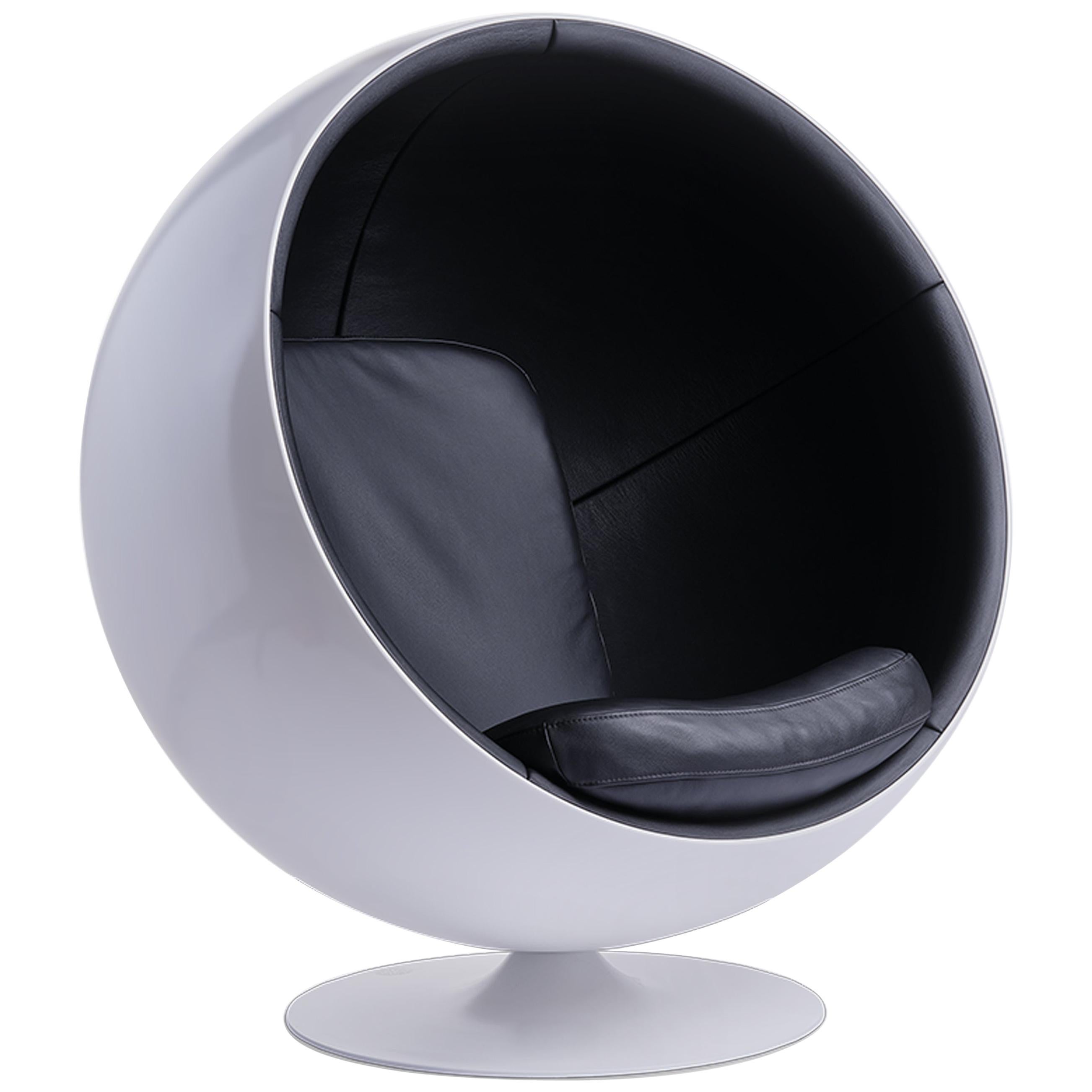 Eero Aarnio Black Leather Swivel Lounge Chair For Sale at 1stDibs | swivel ball chair for sale