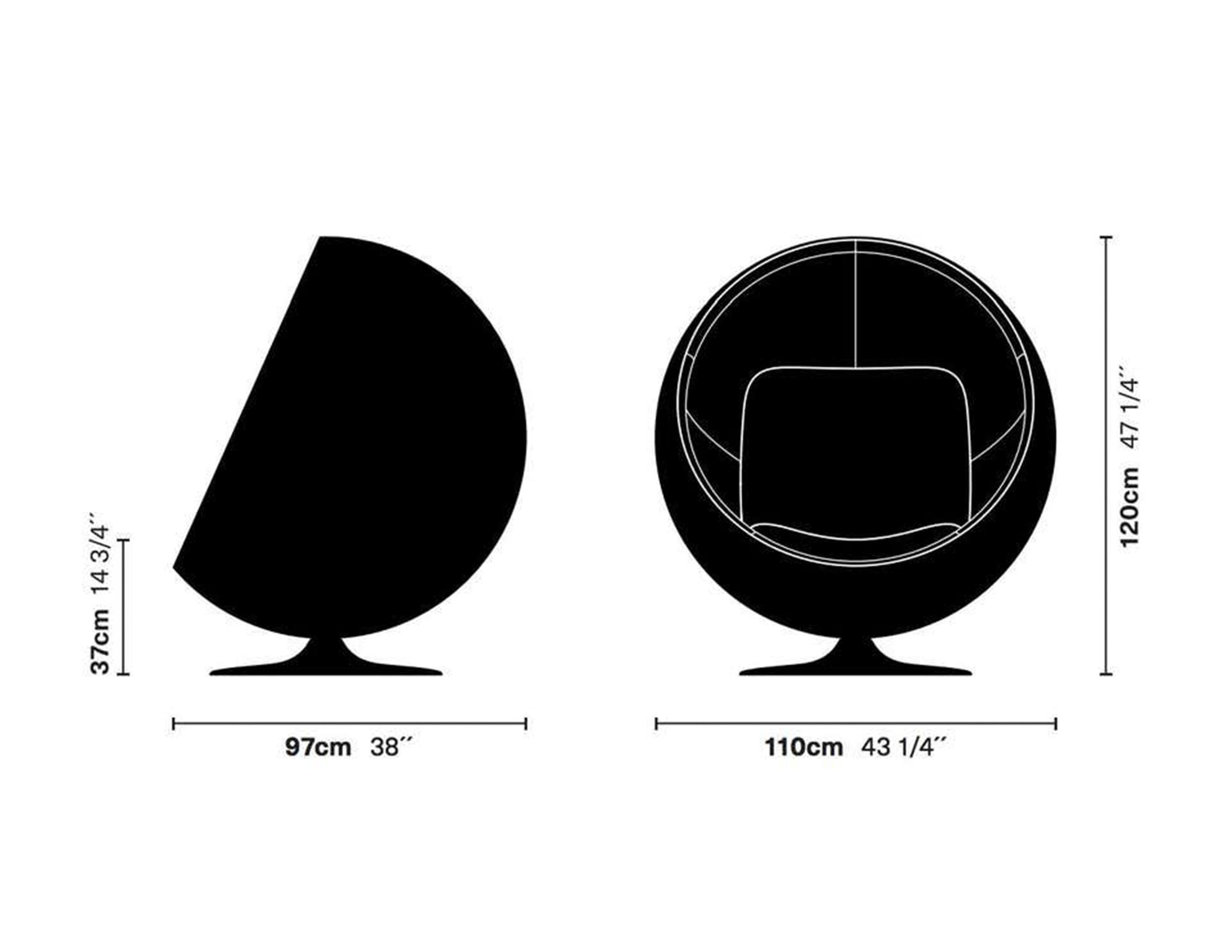 Ikonischer schwarzer drehbarer Ball-Loungesessel von Eero Aarnio im Angebot 4