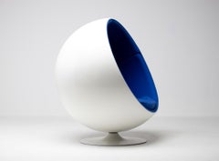 Iconic Eero Aarnio Blue Swivel Ball Chair
