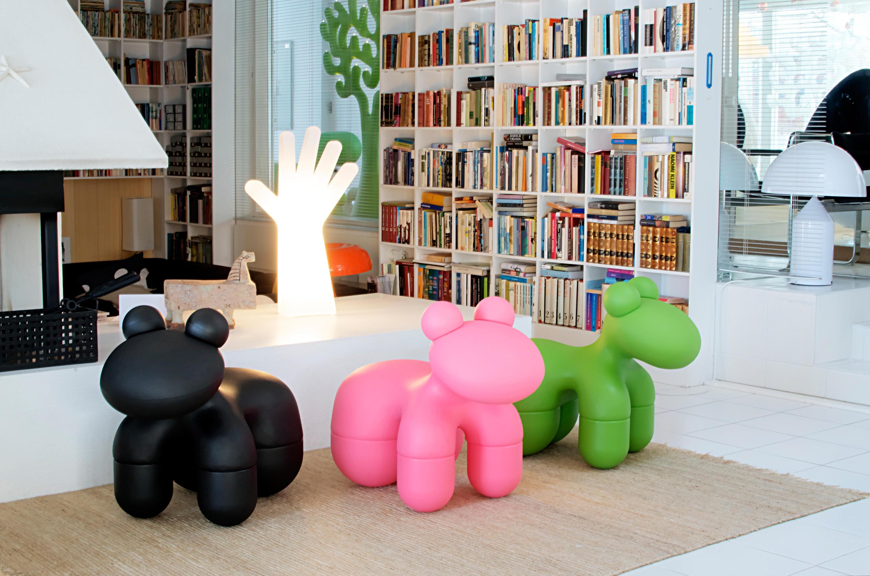 Pony is a friendly and characterful addition to any room, but as always, it was designed first and foremost to provide a comfortable seat. Pony has a moulded foam body, feet and ears which are all connected by a tube frame and upholstered in a