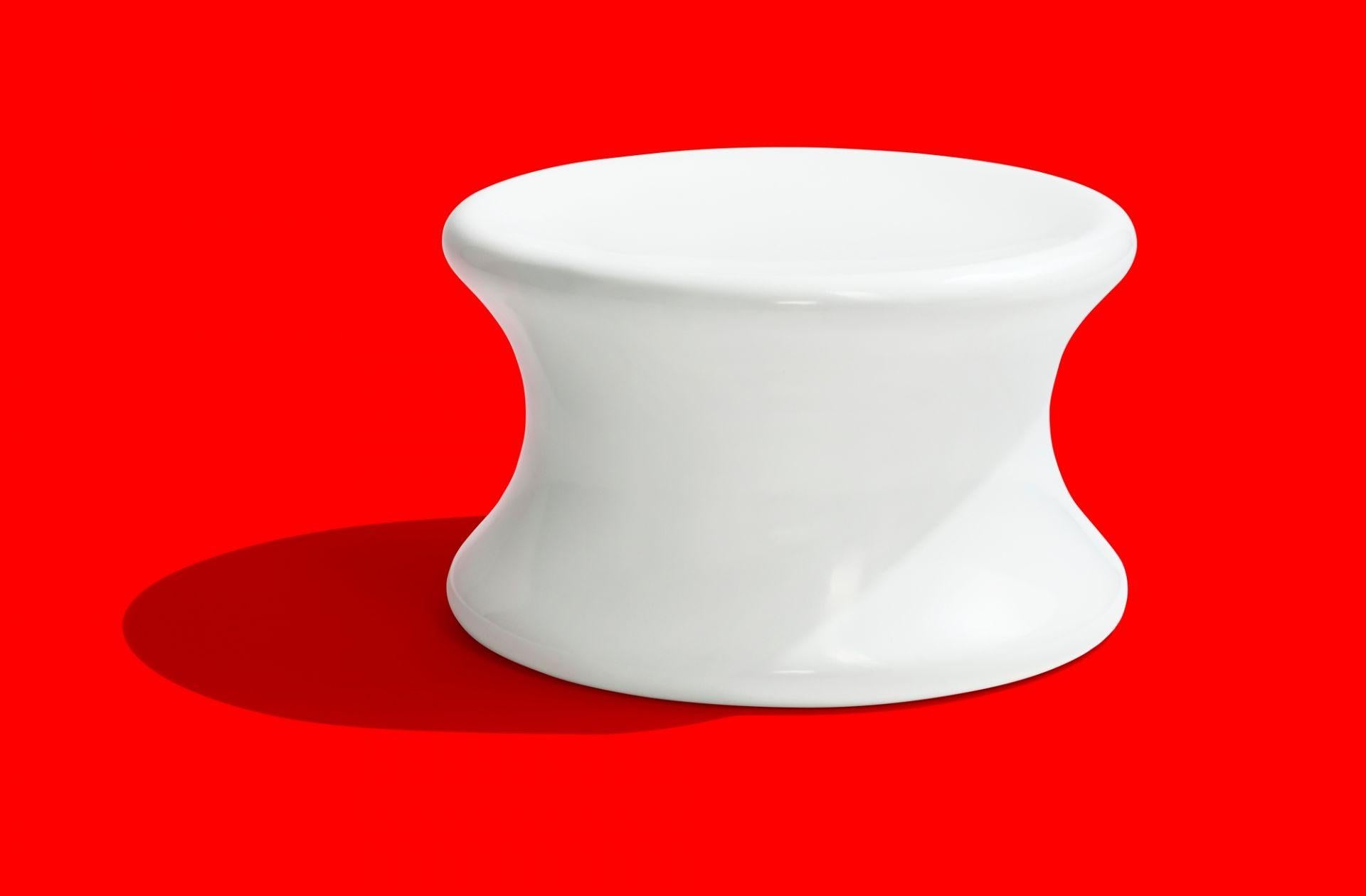 white ball in stool