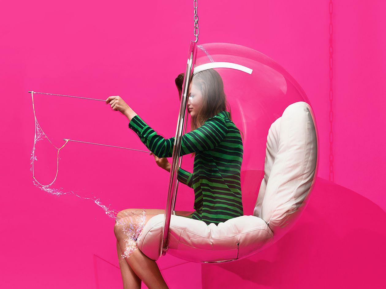 Ikonischer Eero Aarnio Bubble Chair aus natürlichem Leder (Edelstahl) im Angebot