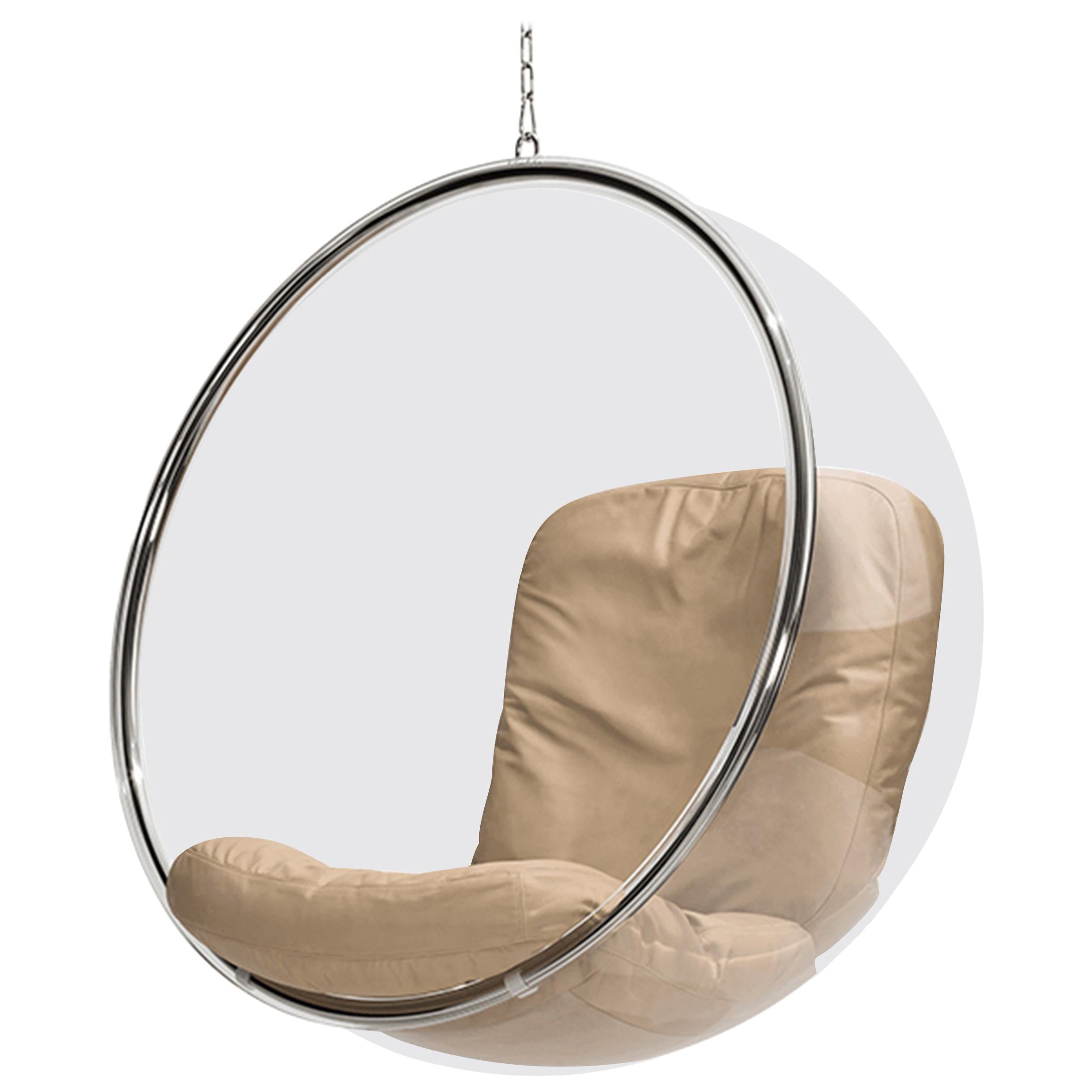Iconic Eero Aarnio Natural Leather Bubble Chair For Sale