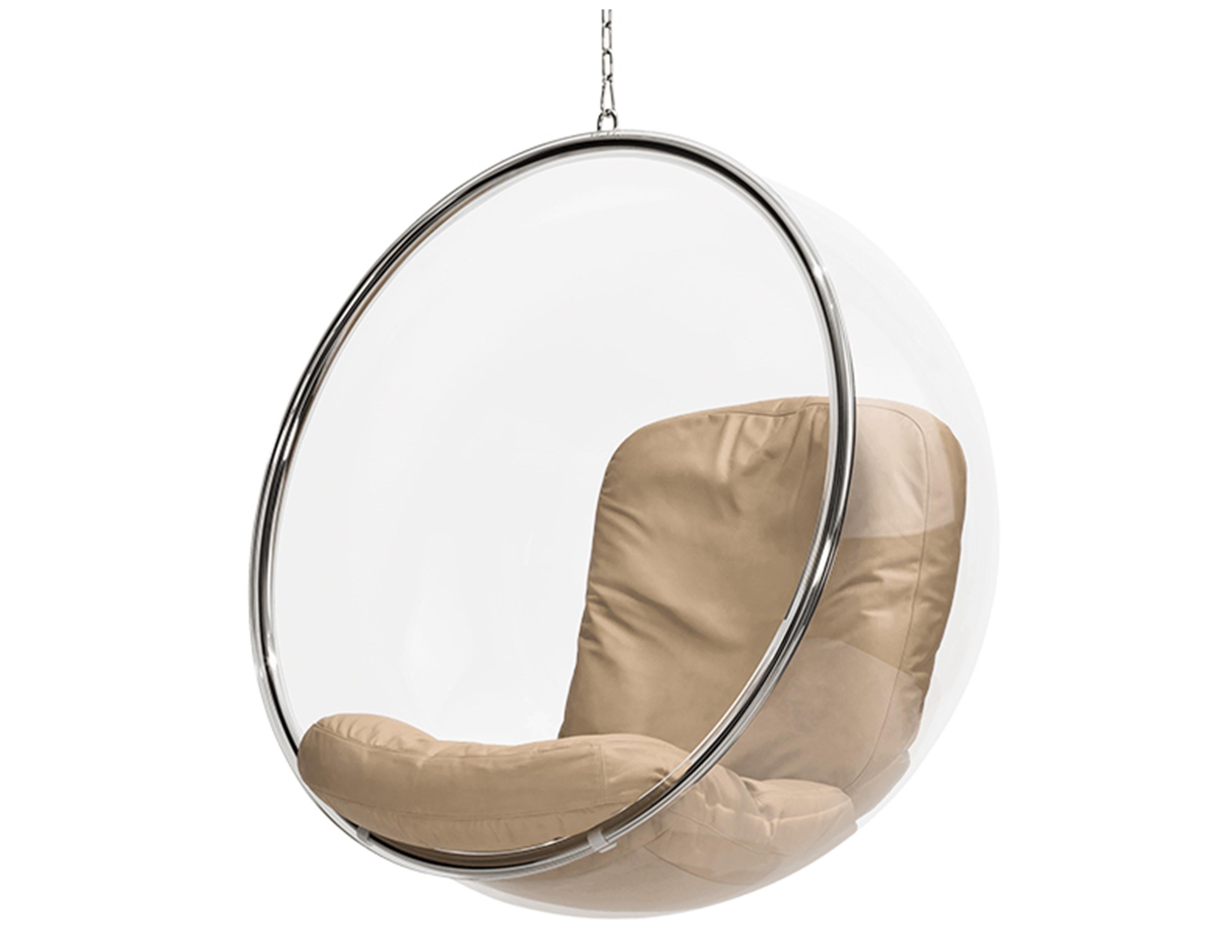 Ikonischer Eero Aarnio Bubble Chair aus weißem Leder (Moderne) im Angebot