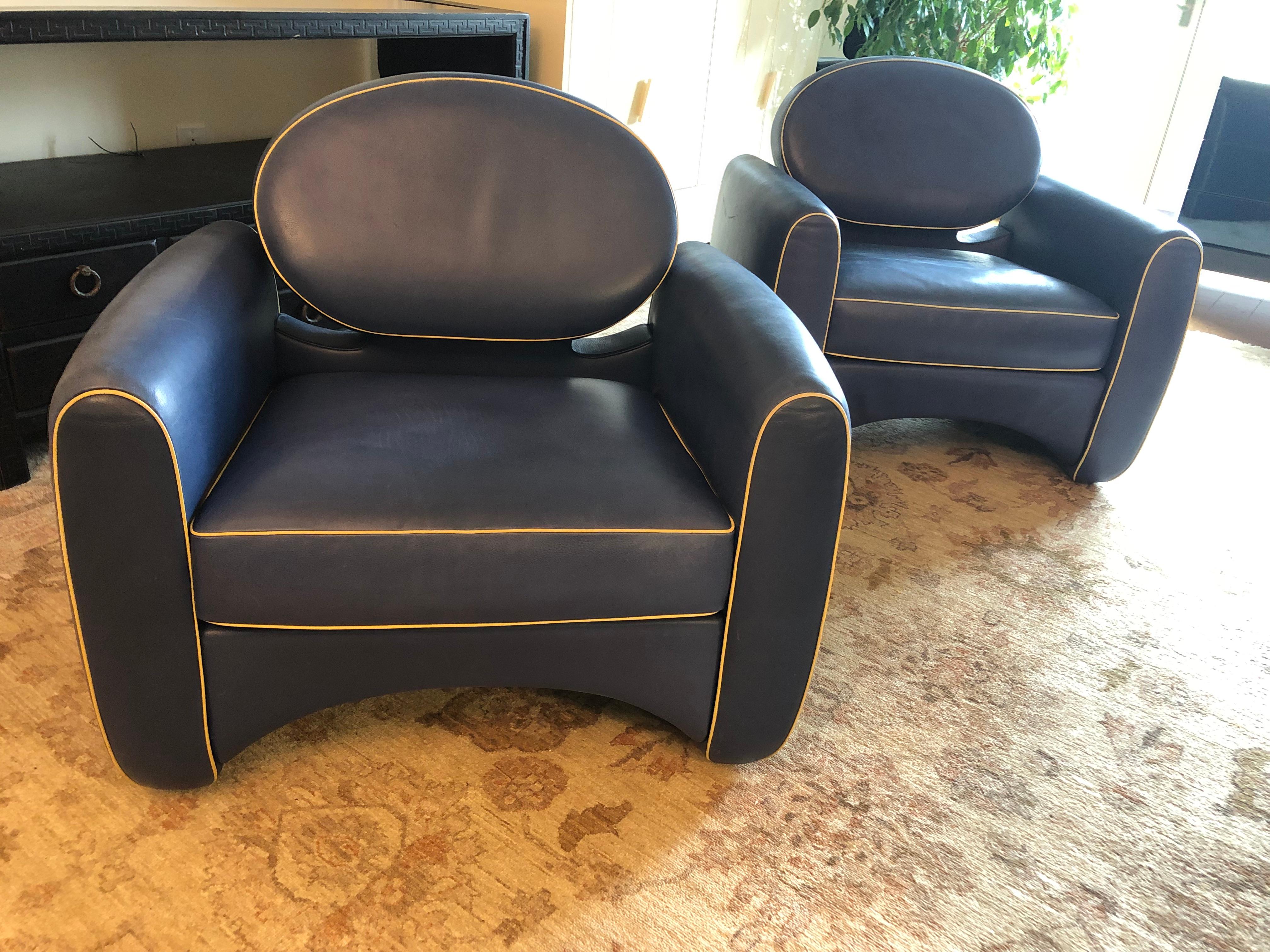 De Sede Emiel Veranneman Mid-Century Modern Pair of Osaka Leather Club Chairs  6
