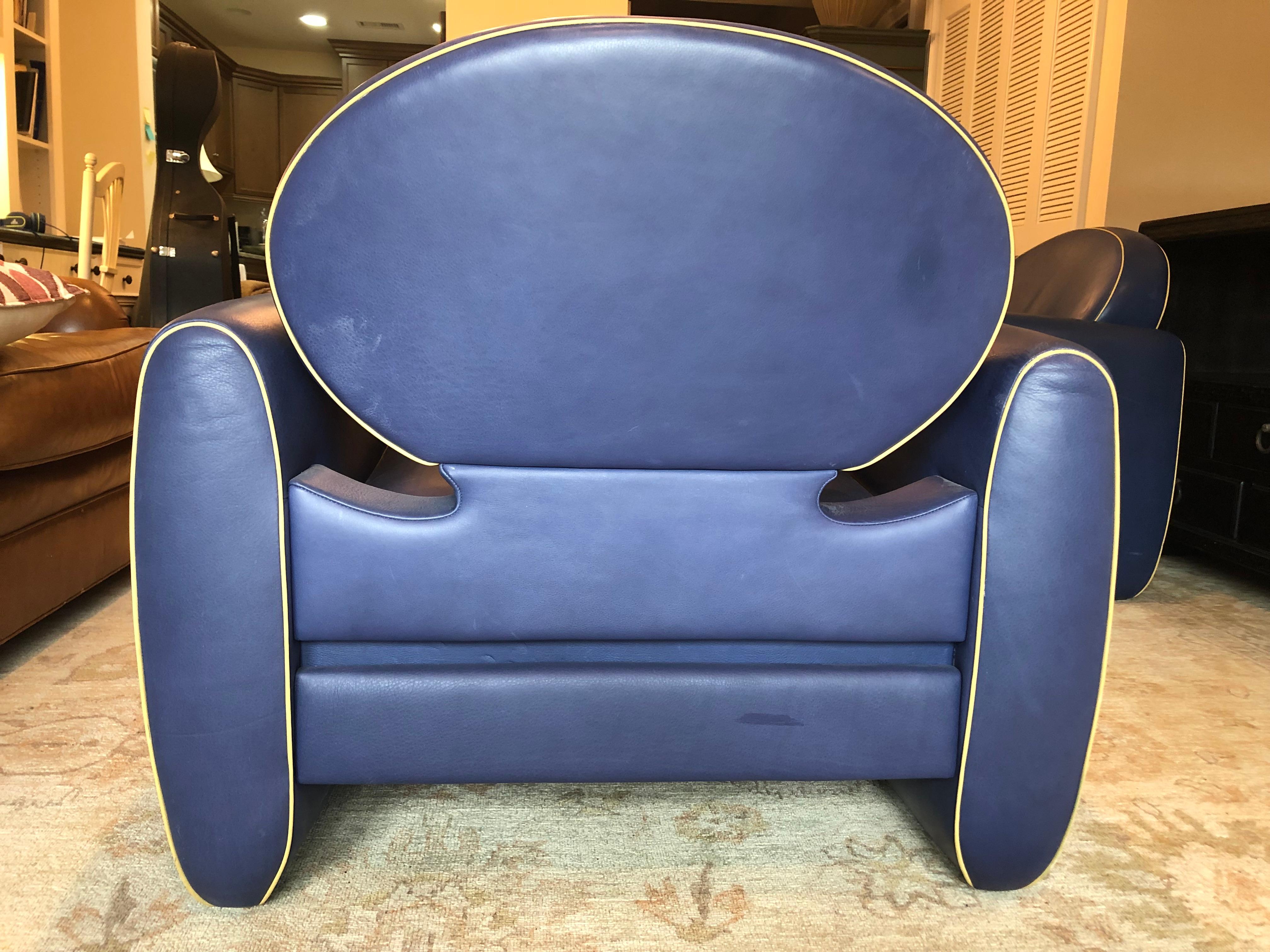 De Sede Emiel Veranneman Mid-Century Modern Pair of Osaka Leather Club Chairs  3