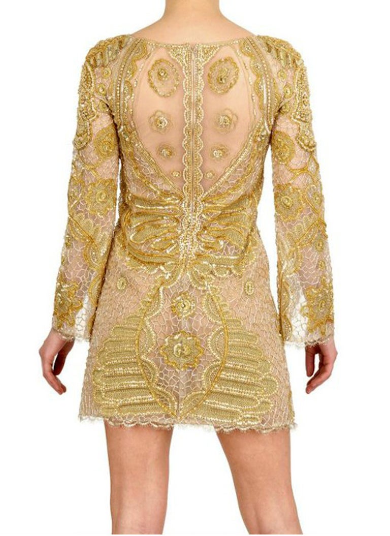 Iconic Emilio Pucci Embellished Gold Silk Tulle Dress w/ Skull at 1stDibs |  alexis pucci, iconic gold dress