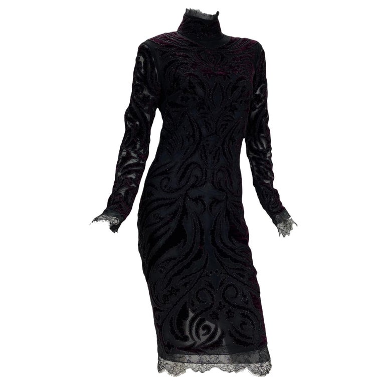 slim fit dress slacks 1969 Pierre Balmain Haute-Couture Green Velvet Beaded Jeweled Gown & Tassel  Wrap main image 0