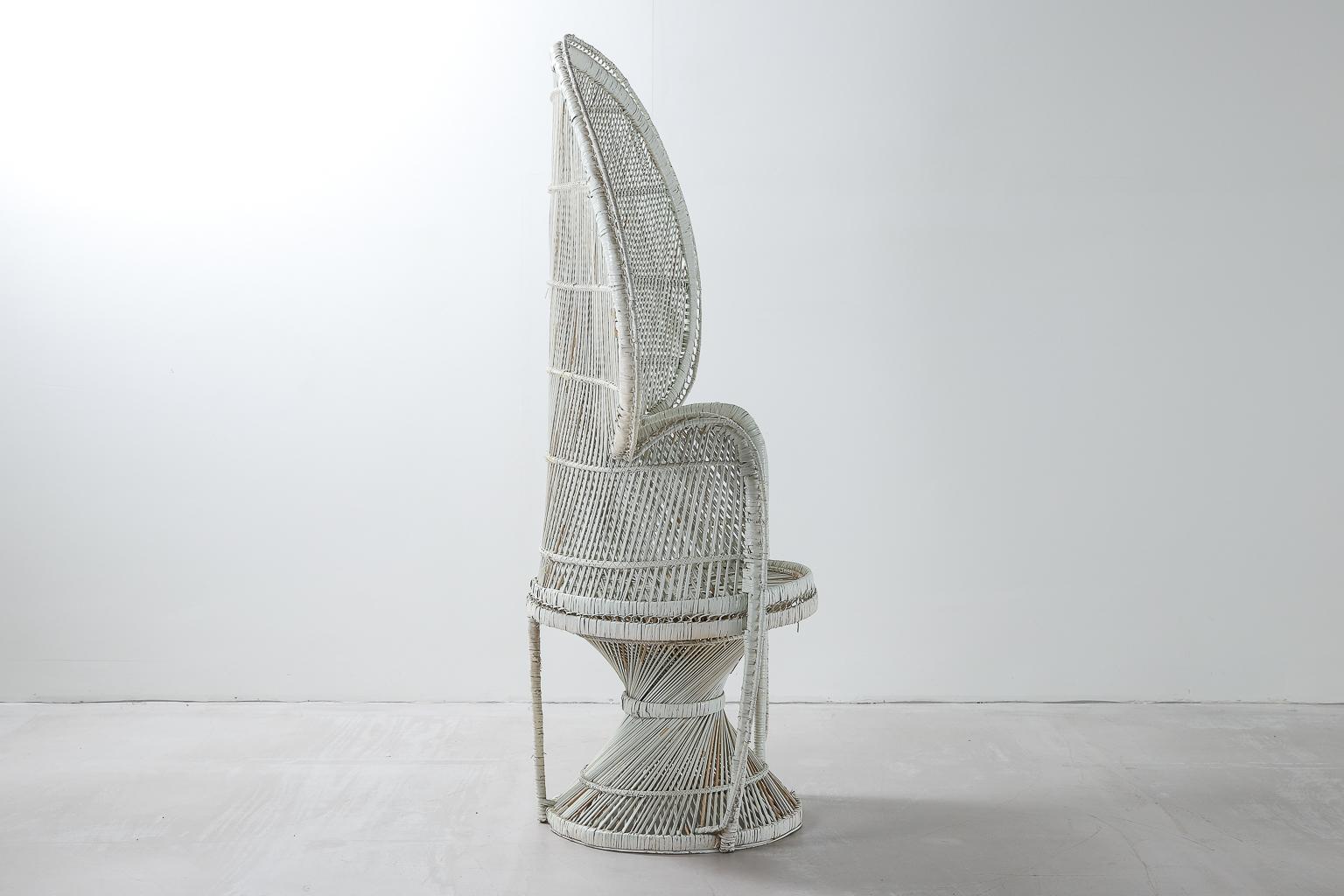 20th Century Iconic Emmanuelle Wicker Peacock Chair