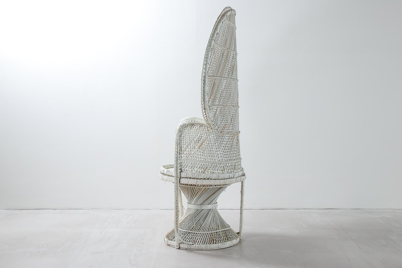 Iconic Emmanuelle Wicker Peacock Chair 2