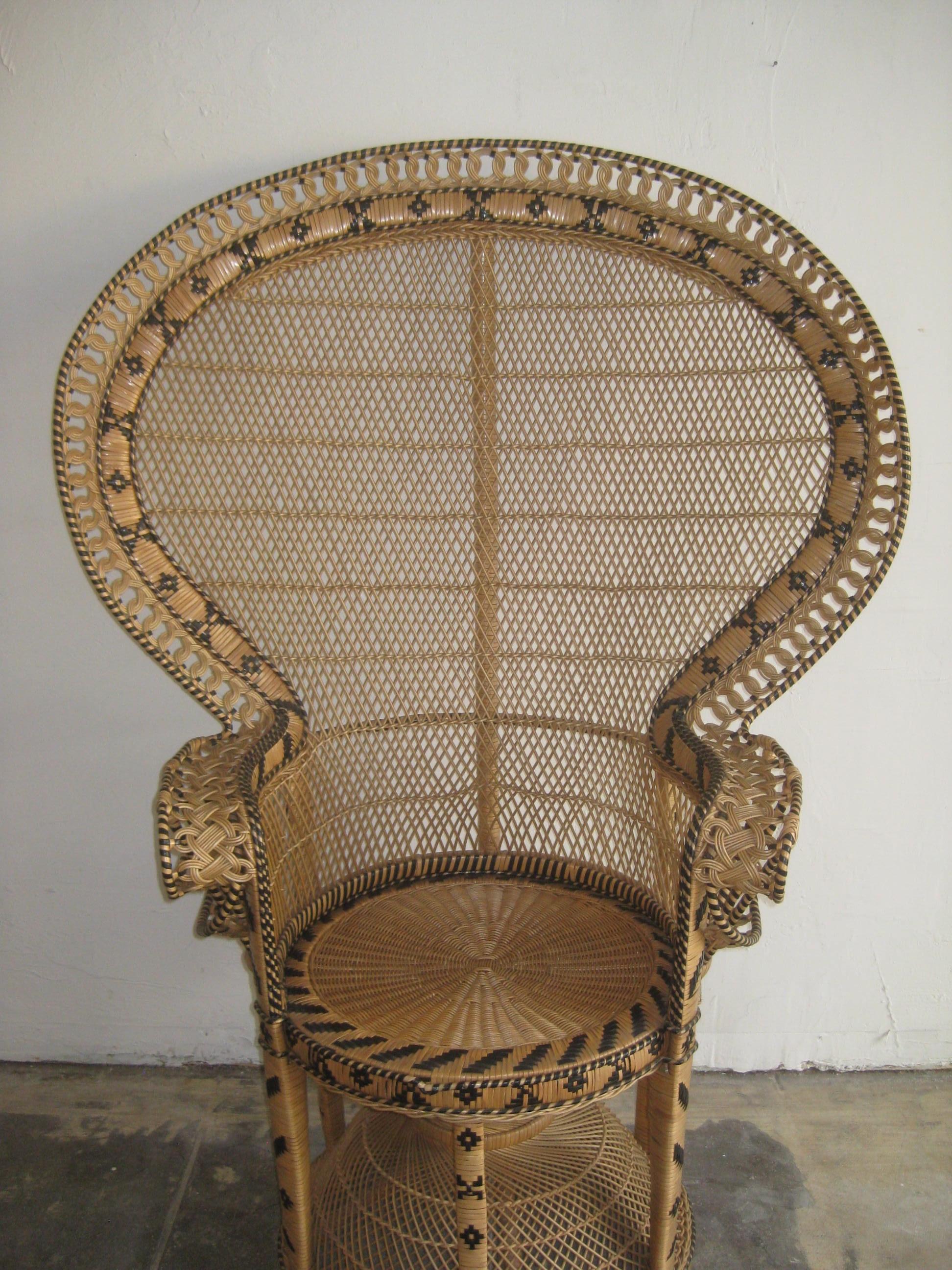 wicker peacock chair