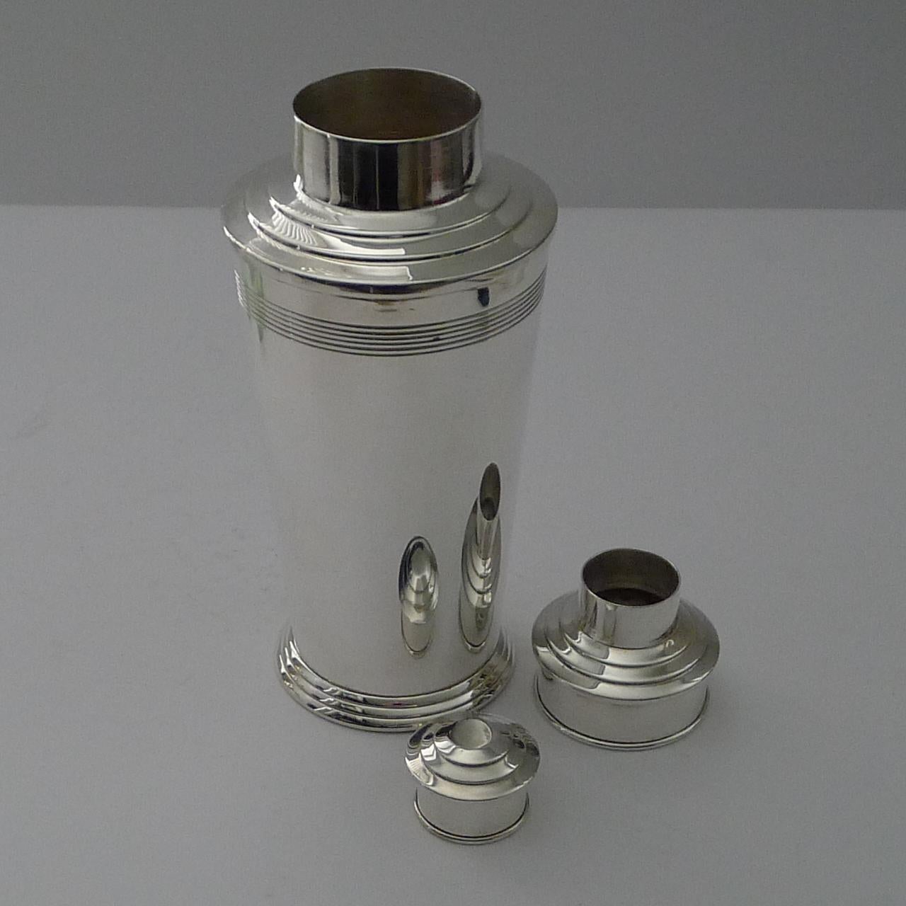 Iconic English Art Deco Cocktail Shaker by Barker Brothers For Sale 2