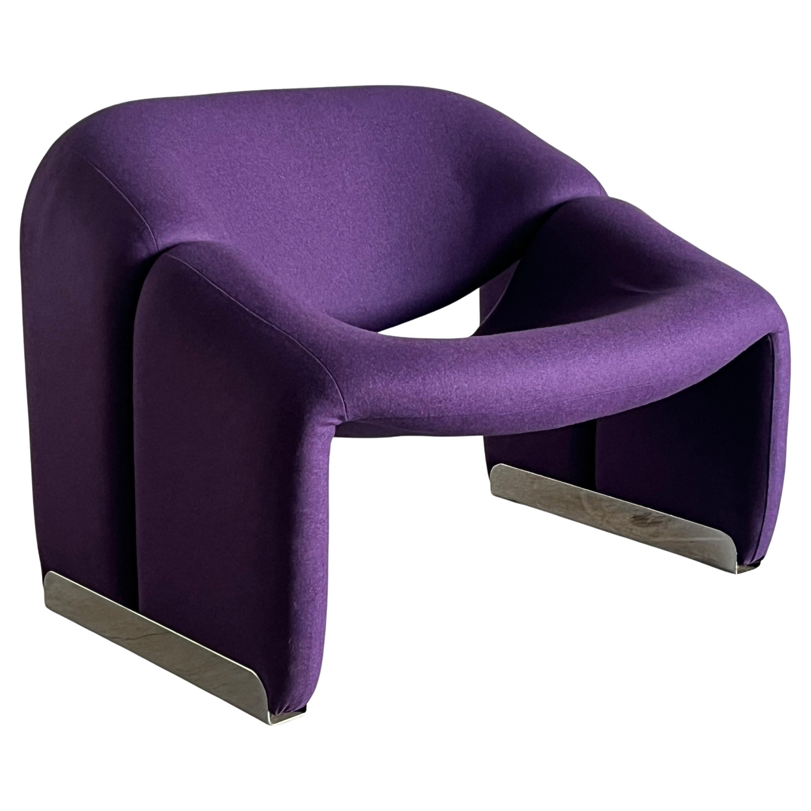 Iconic F598 ‘Groovy’ Chair by Pierre Paulin for Artifort, Purple Upholstery, 80s For Sale