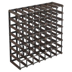Antique Iconic 'Farrow & Jackson' 49 Bottle Wine Rack in Metal and Wood