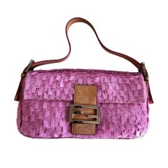 Iconic Fendi pink sequin baguette