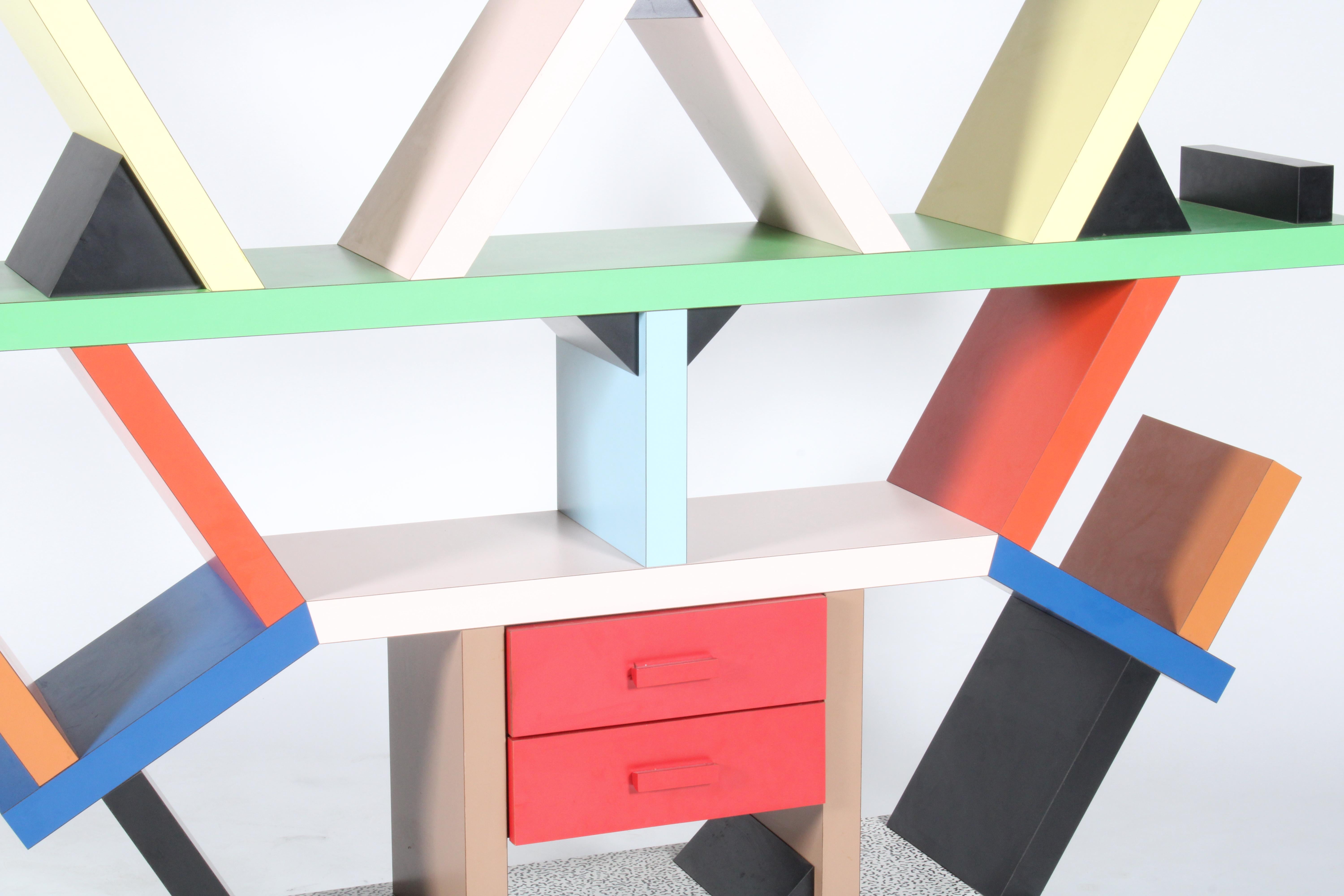 Iconic First Edition Memphis Milano Carlton Bookcase By Ettore Sottsass  10