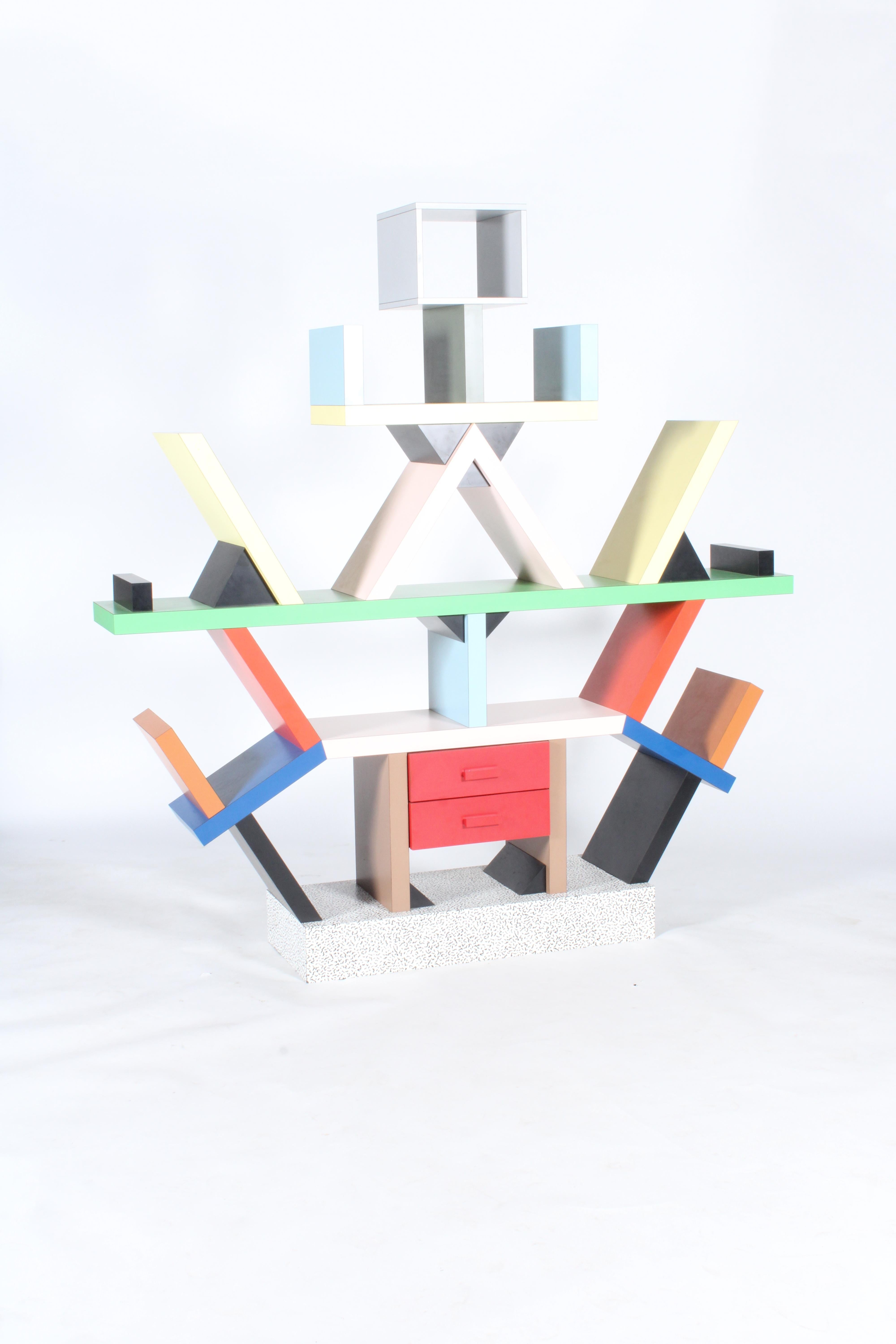 Iconic First Edition Memphis Milano Carlton Bookcase By Ettore Sottsass  13