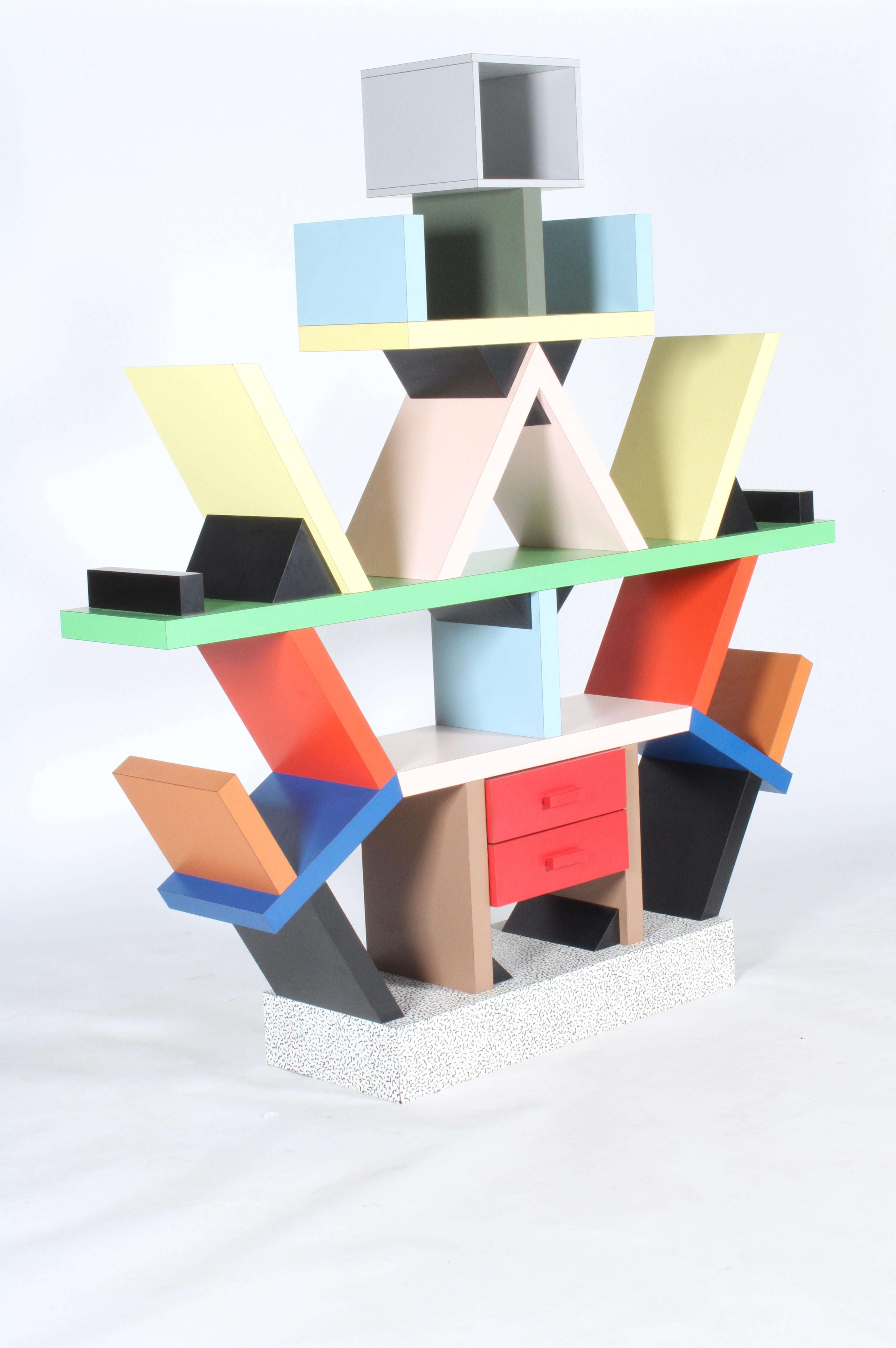 Late 20th Century Iconic First Edition Memphis Milano Carlton Bookcase By Ettore Sottsass 