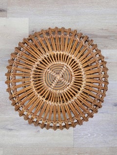Iconic Franco Albini Woven Rattan Ottoman, 1960s