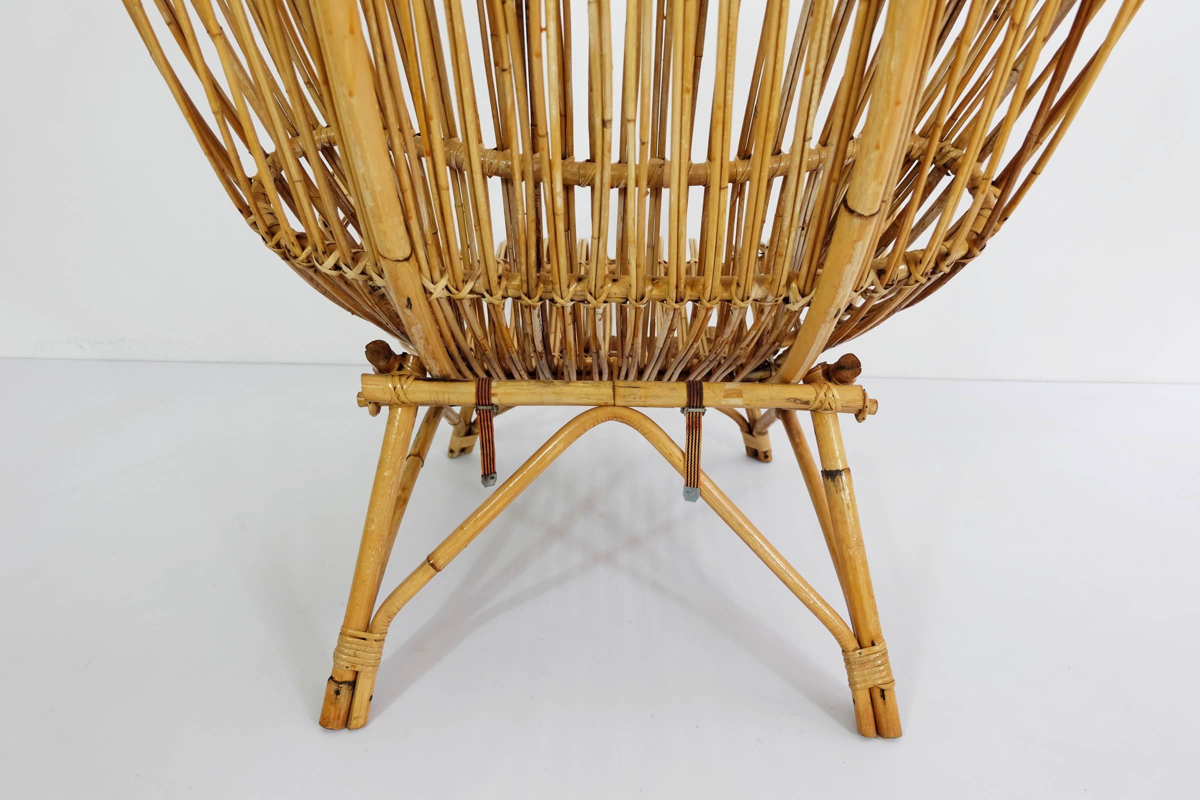 Bamboo Iconic Franco Albini, Bonacina 1958 First Edition Armchair Mod. Gala