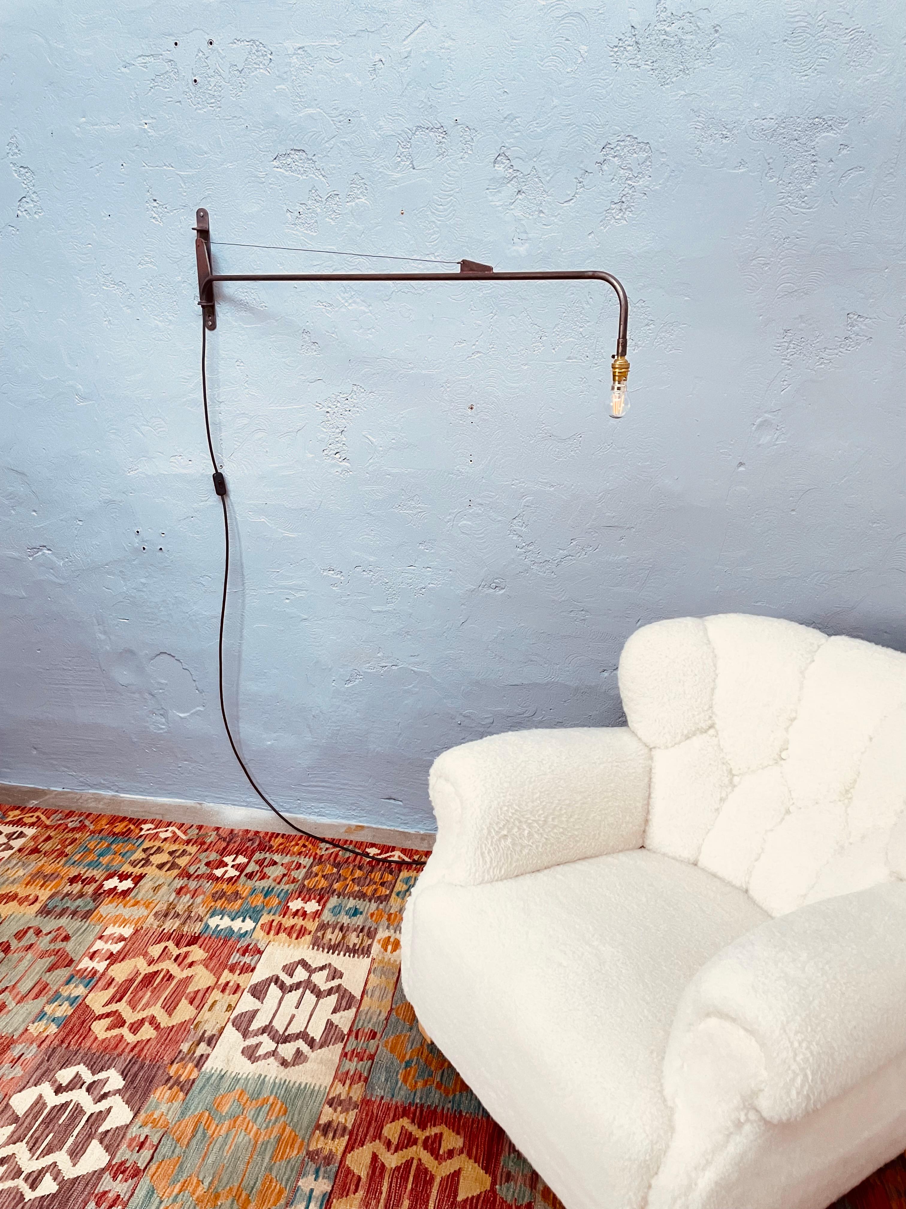 Iconic French Industrial Wall Lamp By Jean Prouve  For Sale 7