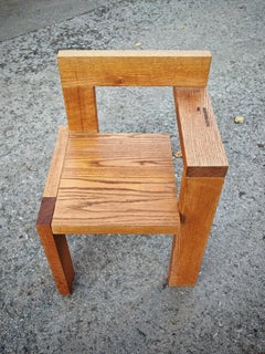 Chaise géométrique iconique Steltman conçue par Gerrit Rietveld en 1963