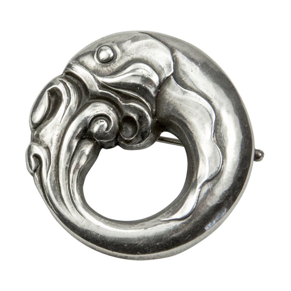 Iconic Georg Jensen Silver Fish Retro Brooch Pin Estate Fine Jewelry