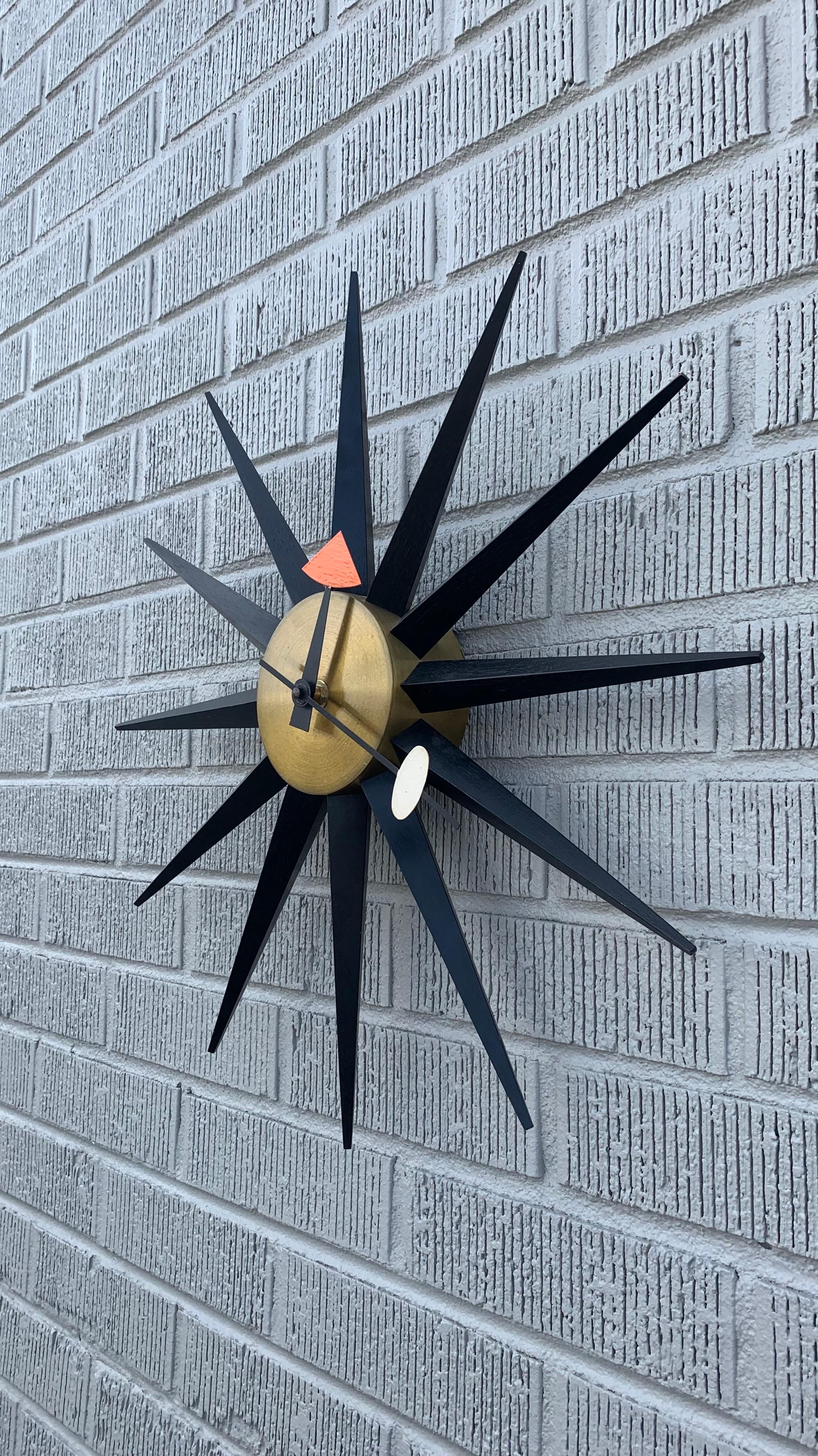 American Iconic George Nelson for Howard Miller Mid-Century Modern Starburst Clock For Sale