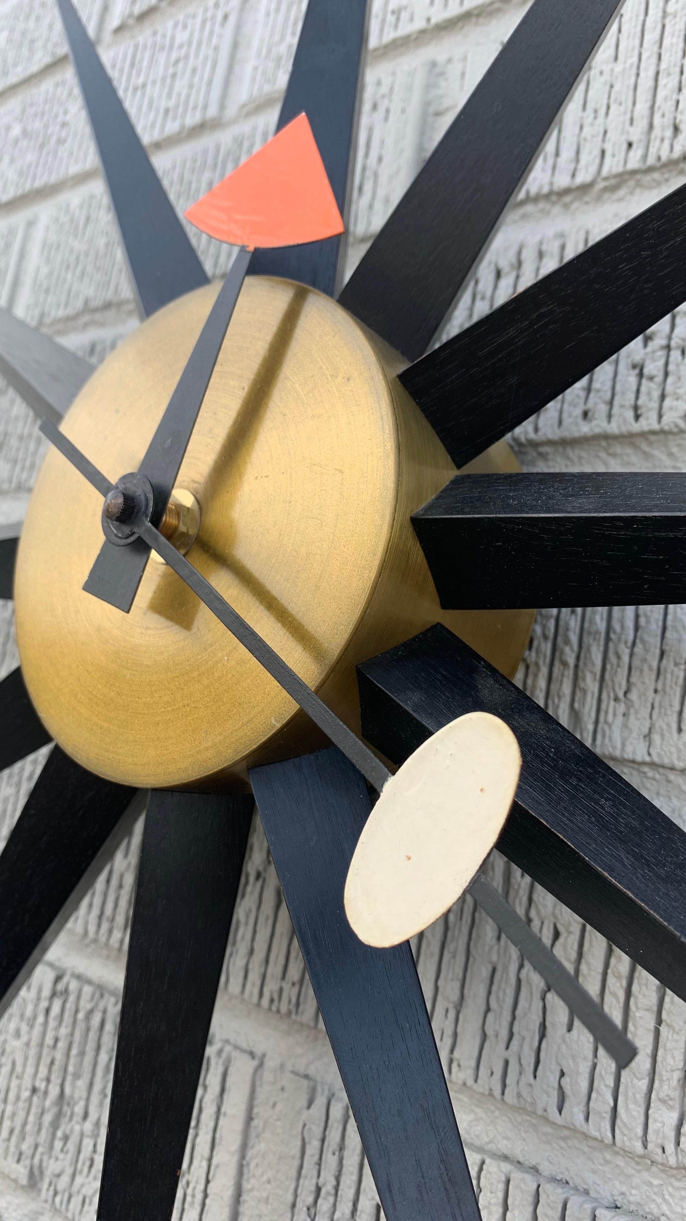 Iconic George Nelson for Howard Miller Mid-Century Modern Starburst Clock For Sale 2