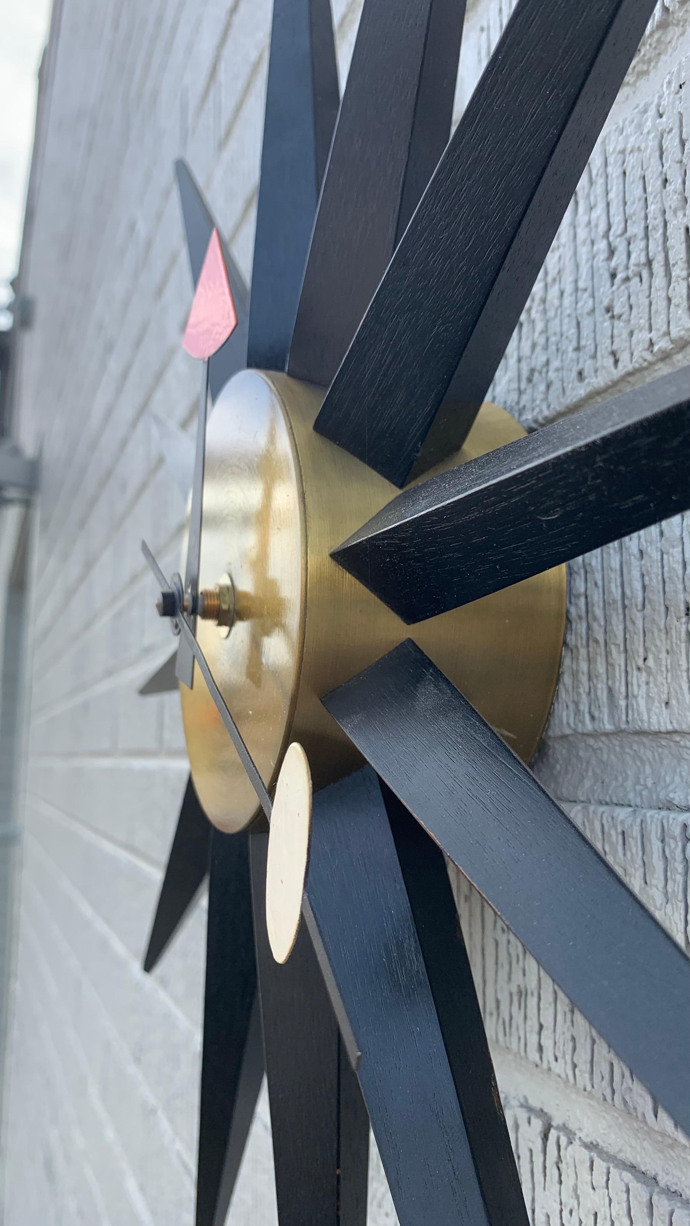 Iconic George Nelson for Howard Miller Mid-Century Modern Starburst Clock For Sale 3