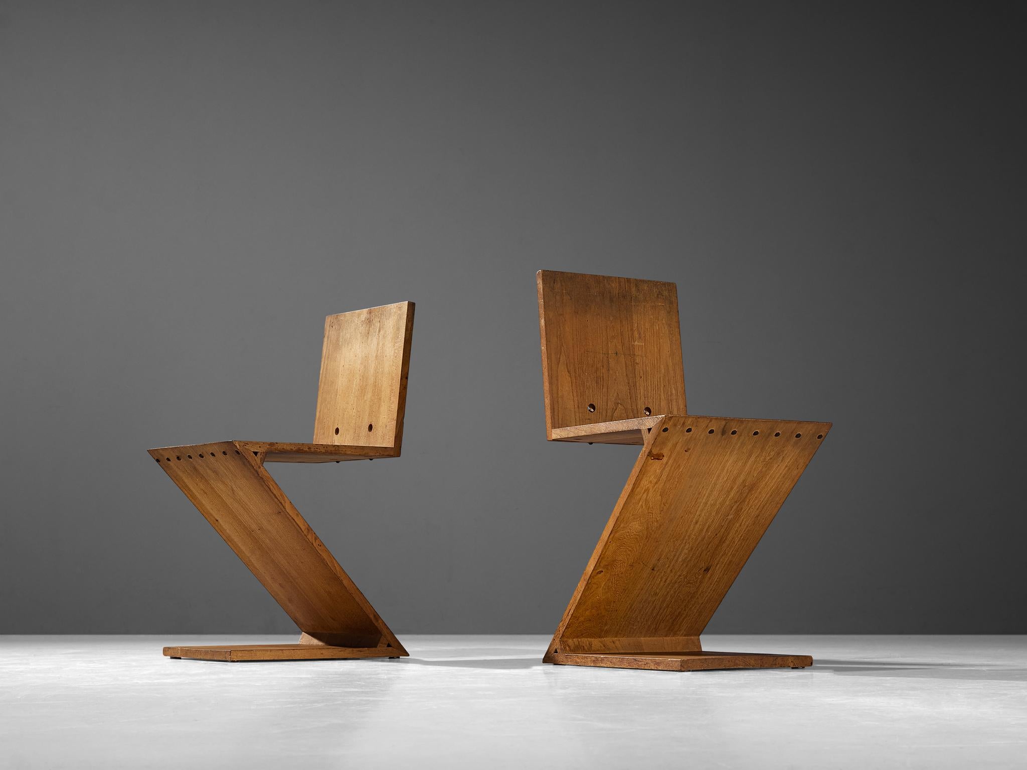 Gerrit Rietveld for Groenekan, ‘Zig Zag’ chair, elm, The Netherlands, design 1932/1933, manufactured between 1935-1973

Not a lot of chairs reach such fame like the ‘Zig Zag’ which is most likely one of the greatest icons ever designed by Gerrit