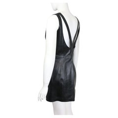 Iconic Gianni Versace black leather cut out dress