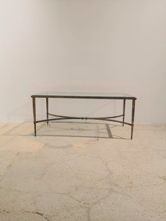 Iconic Gilt and Red Fer Battu Table by Maison Ramsay, France, 1970s